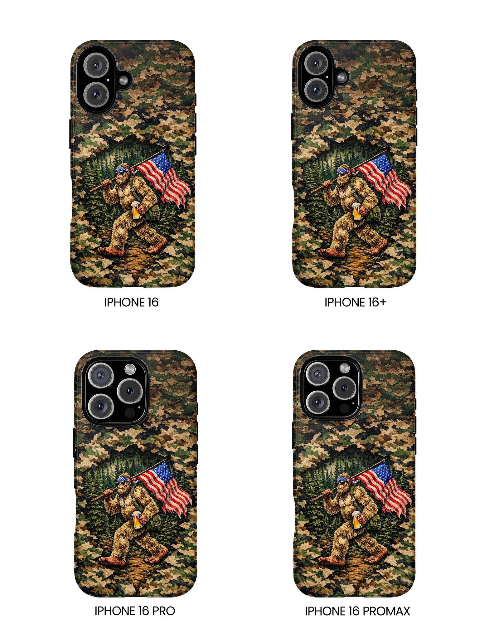 BIGFOOT WITH FLAG CAMOUFLAGE PHONE CASE - TLNT2004261