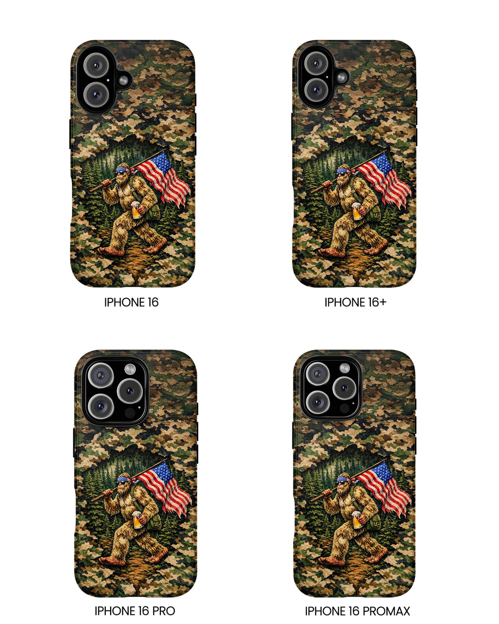 BIGFOOT WITH FLAG CAMOUFLAGE PHONE CASE - TLNT2004261