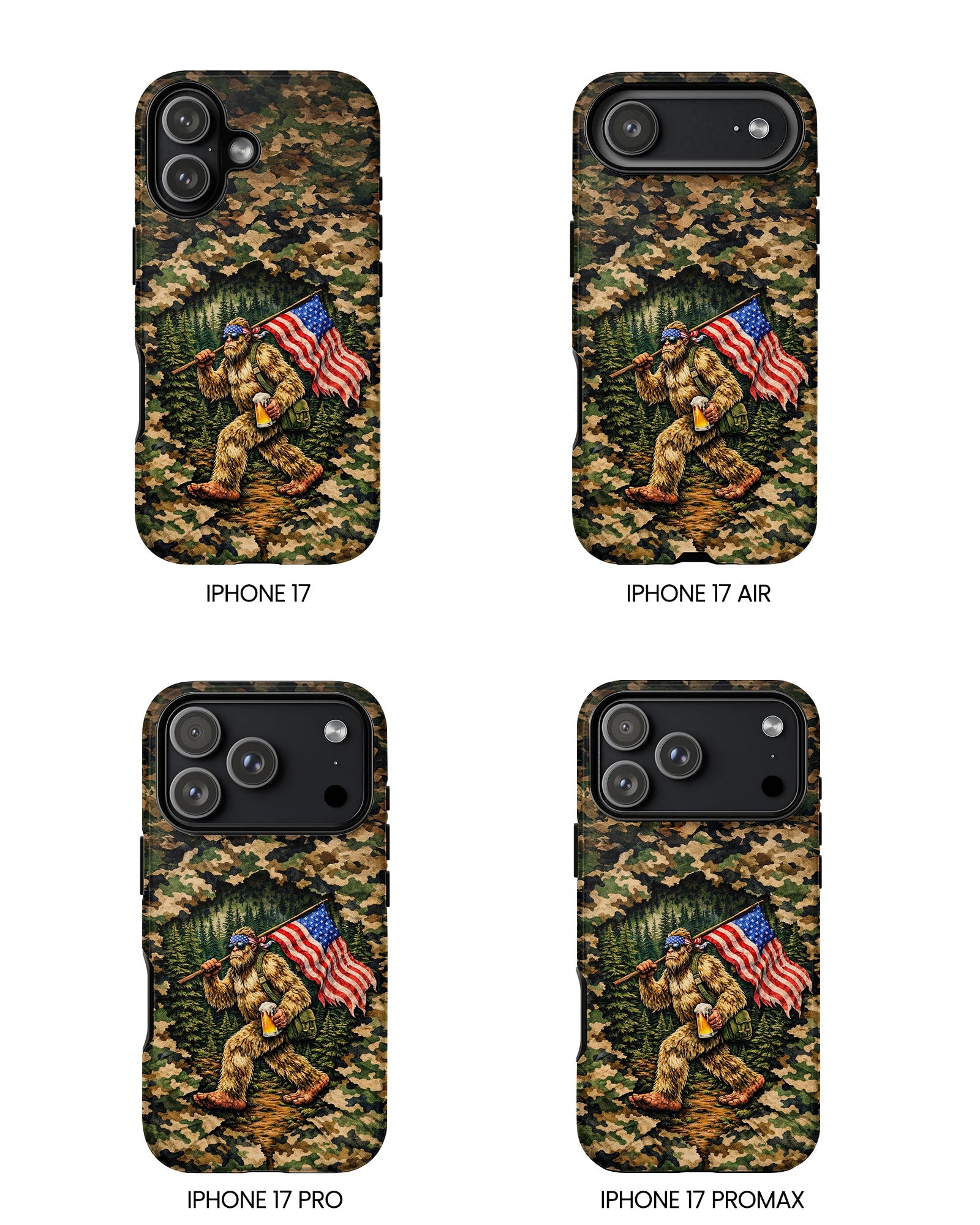 BIGFOOT WITH FLAG CAMOUFLAGE PHONE CASE - TLNT2004261