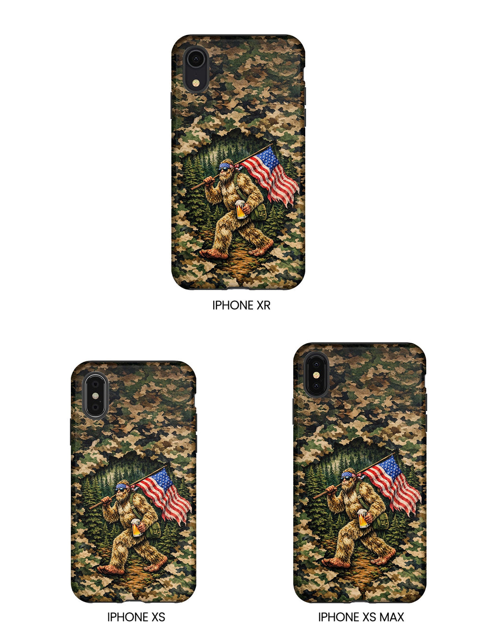 BIGFOOT WITH FLAG CAMOUFLAGE PHONE CASE - TLNT2004261