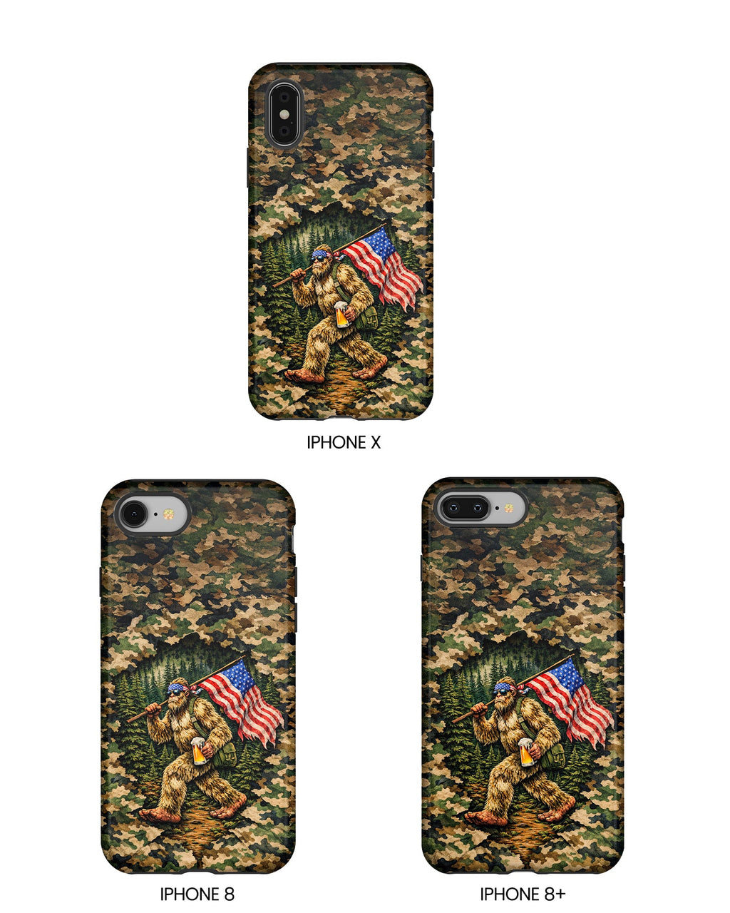 BIGFOOT WITH FLAG CAMOUFLAGE PHONE CASE - TLNT2004261