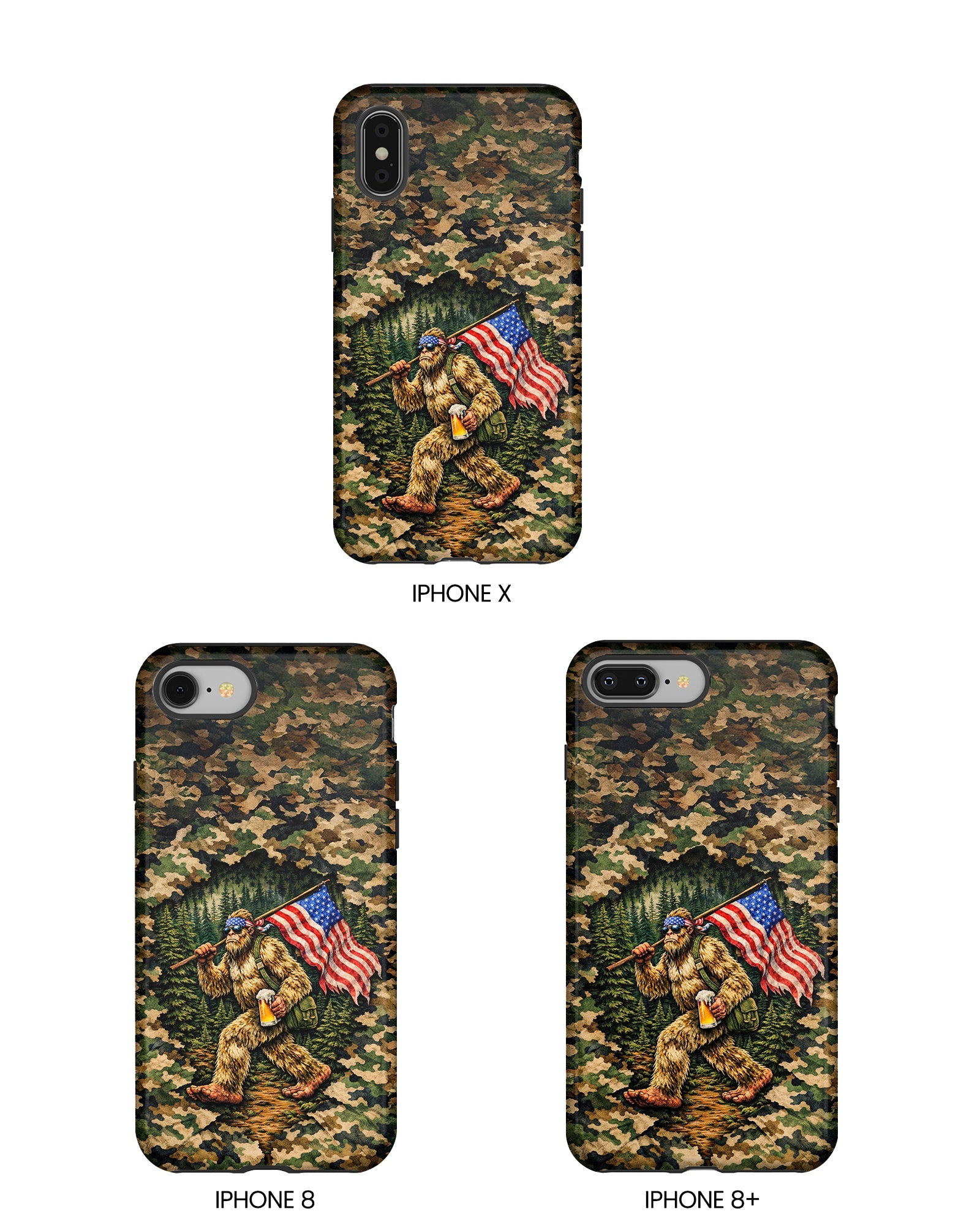 BIGFOOT WITH FLAG CAMOUFLAGE PHONE CASE - TLNT2004261