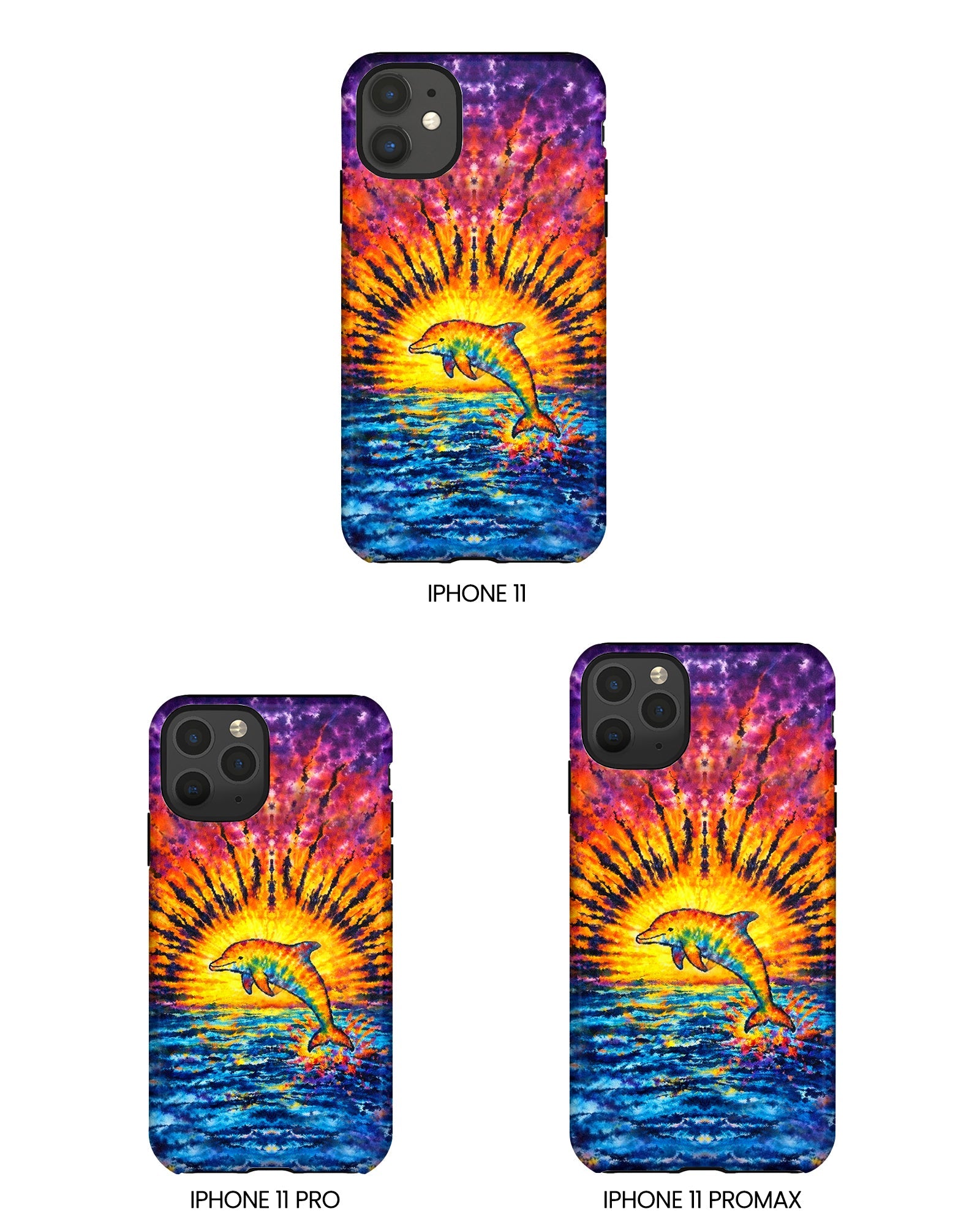 DOLPHIN SUNSET WATERCOLOR PATTERN  PHONE CASE  - TLHN2104264