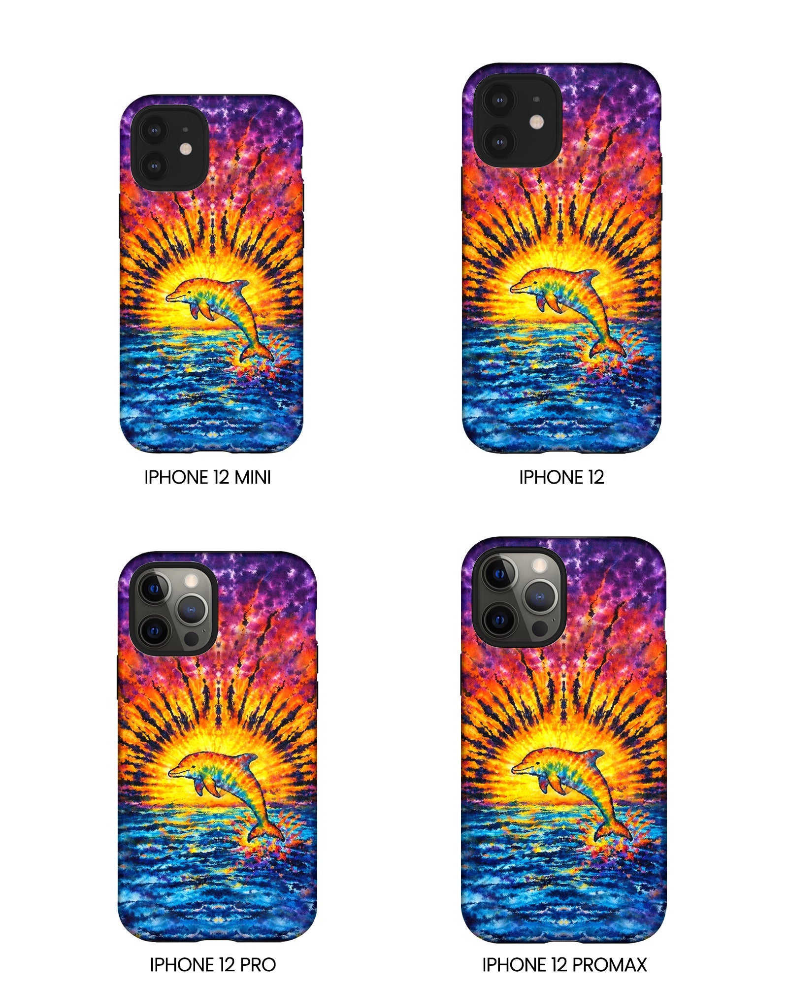 DOLPHIN SUNSET WATERCOLOR PATTERN  PHONE CASE  - TLHN2104264