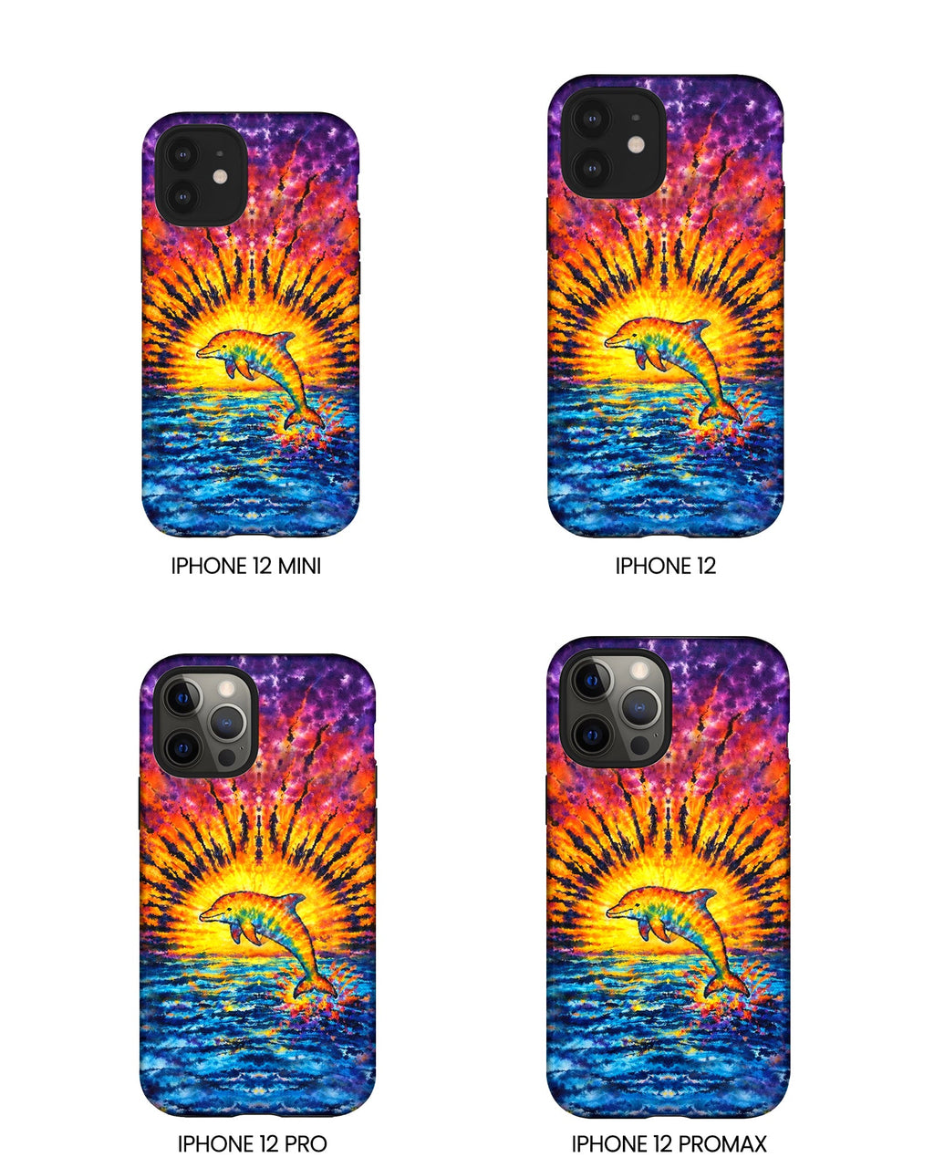 DOLPHIN SUNSET WATERCOLOR PATTERN  PHONE CASE  - TLHN2104264