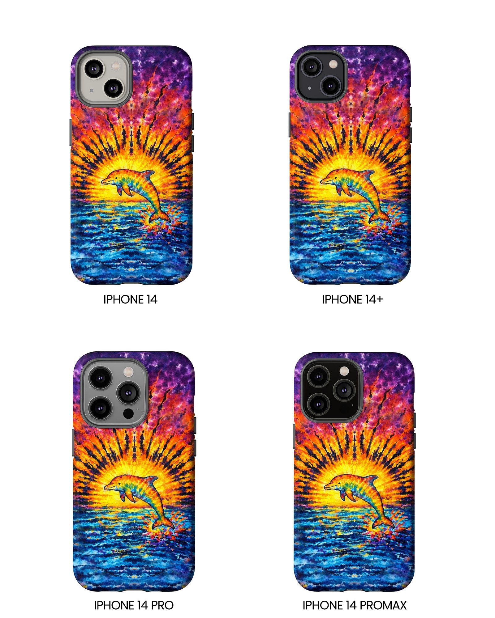 DOLPHIN SUNSET WATERCOLOR PATTERN  PHONE CASE  - TLHN2104264