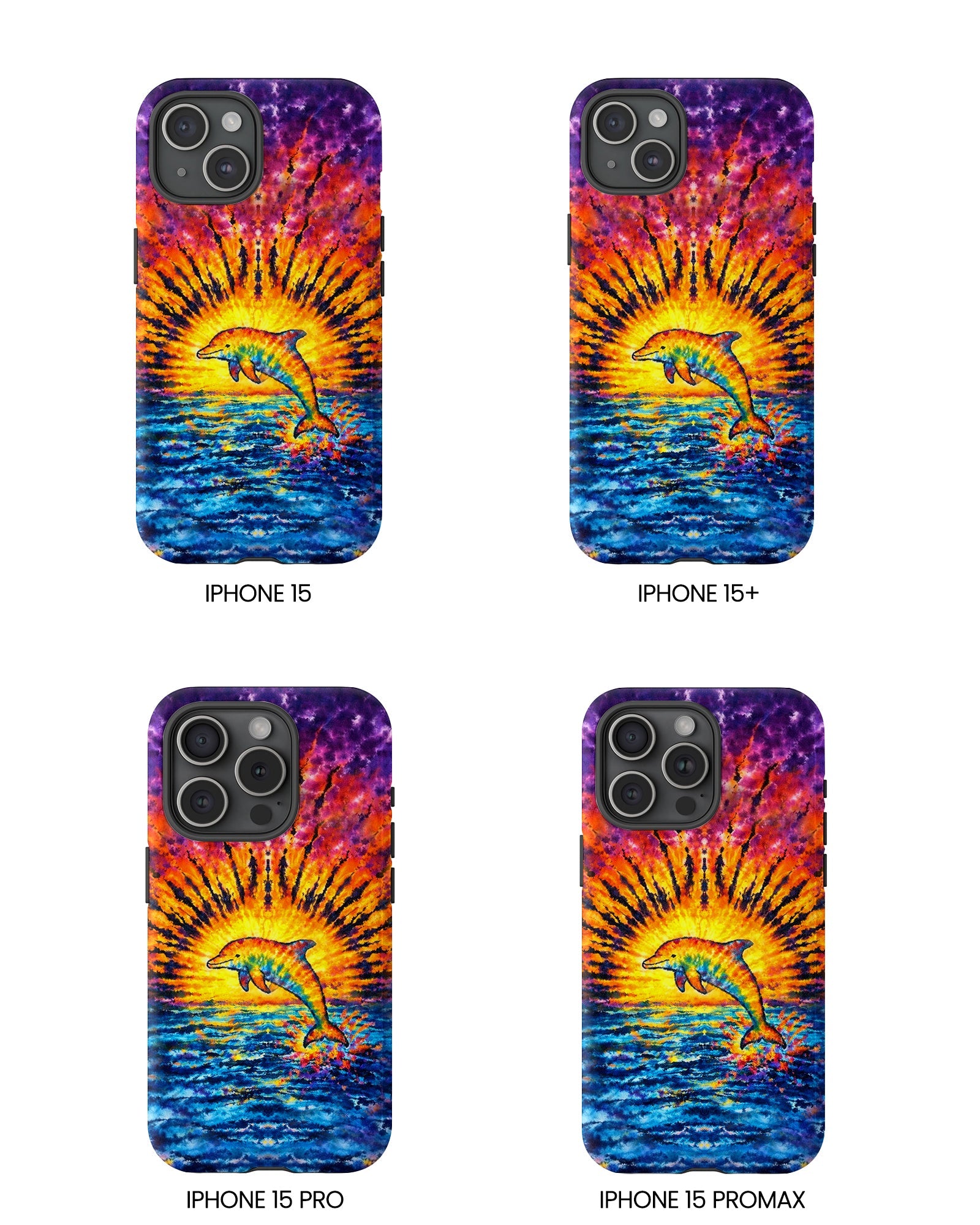 DOLPHIN SUNSET WATERCOLOR PATTERN  PHONE CASE  - TLHN2104264