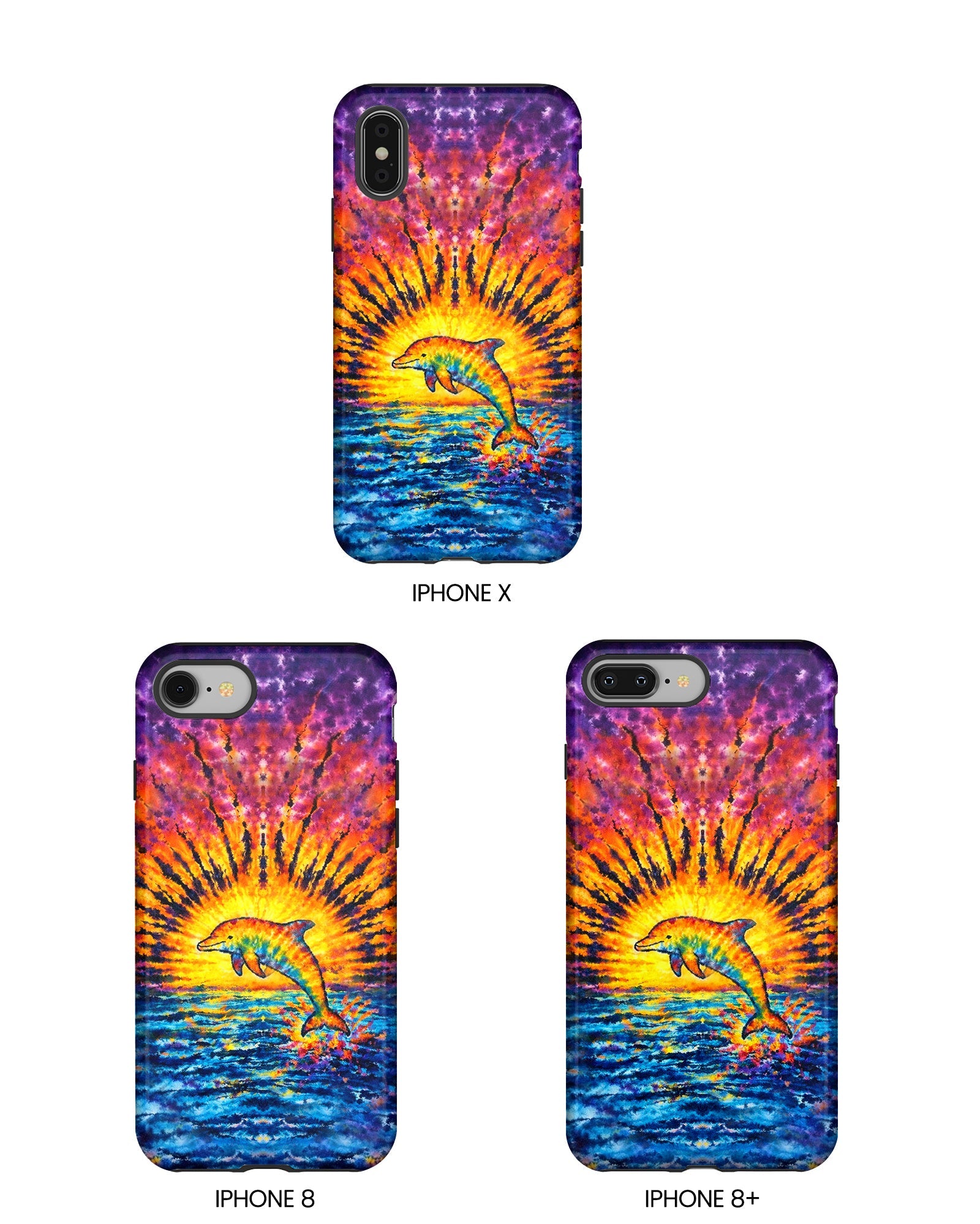 DOLPHIN SUNSET WATERCOLOR PATTERN  PHONE CASE  - TLHN2104264