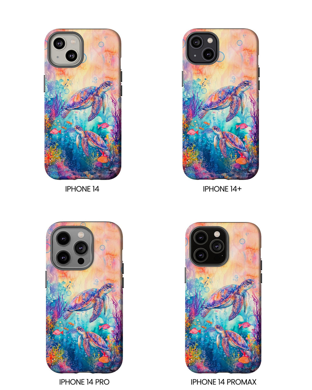 TWO SEA TURTLES UNDERSEA PHONE CASE  - TLHN1805264