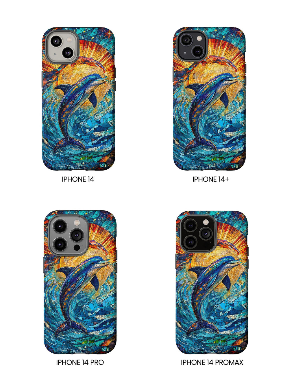 DOLPHIN STAINED GLASS PHONE CASE  - TLTW1305265