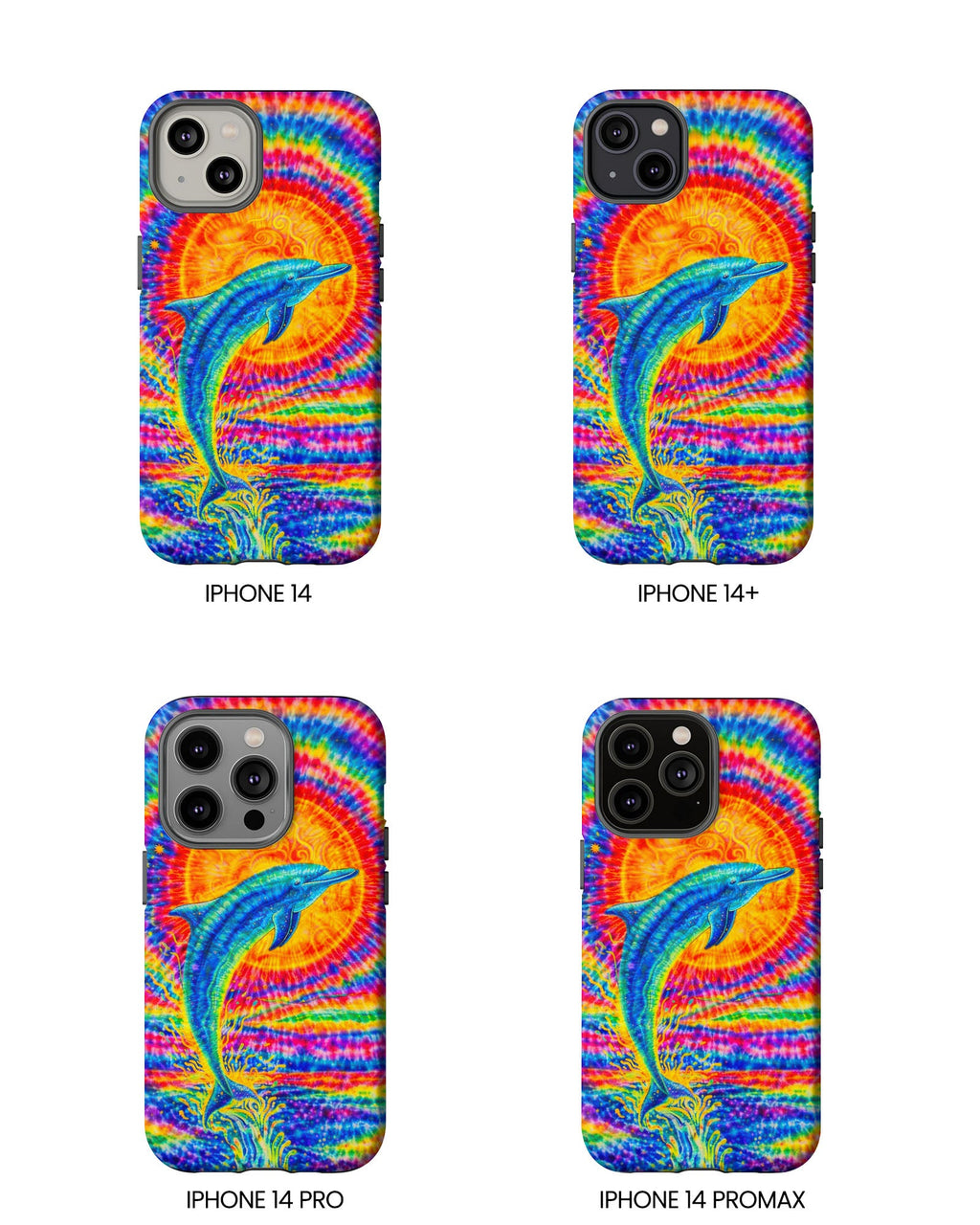 DOLPHIN SUN COLORFUL SWIRL  PHONE CASE  - TLTW2205261