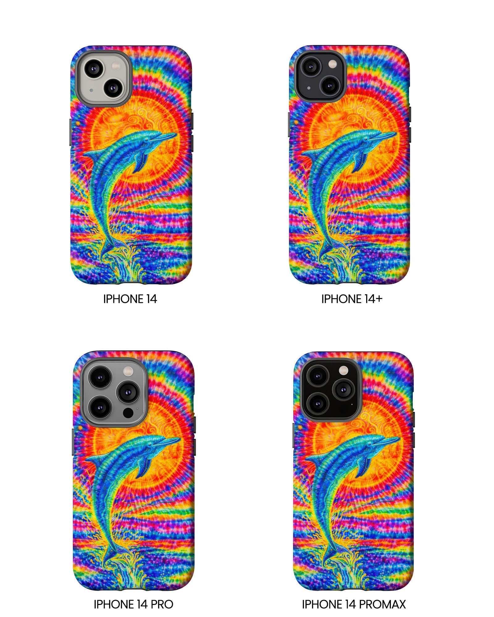 DOLPHIN SUN COLORFUL SWIRL  PHONE CASE  - TLTW2205261