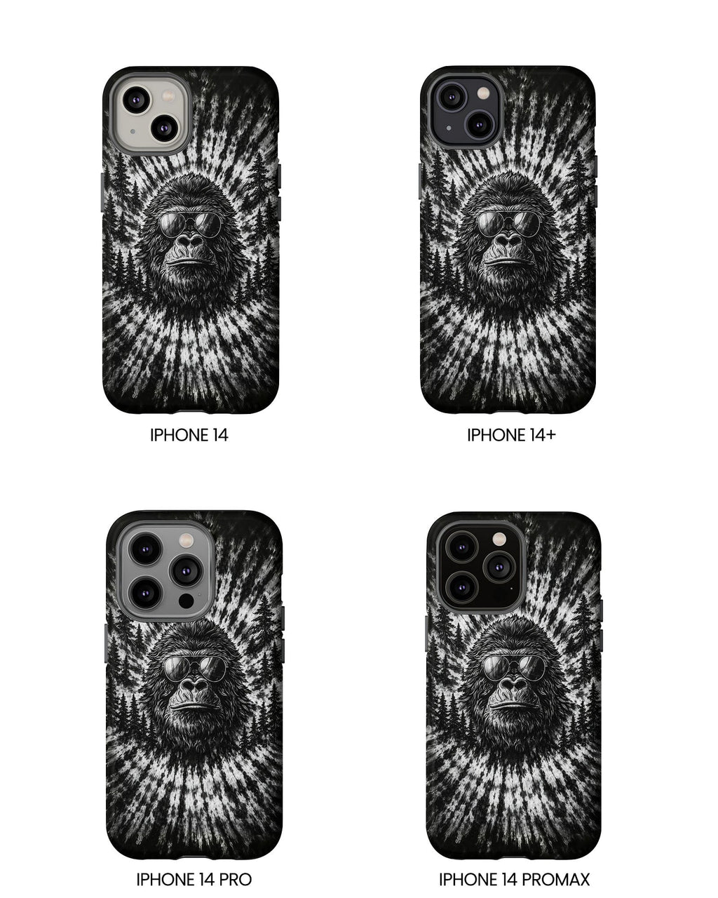 BIGFOOT BLACK & WHITE SWIRL  PHONE CASE  - TLTW2205262