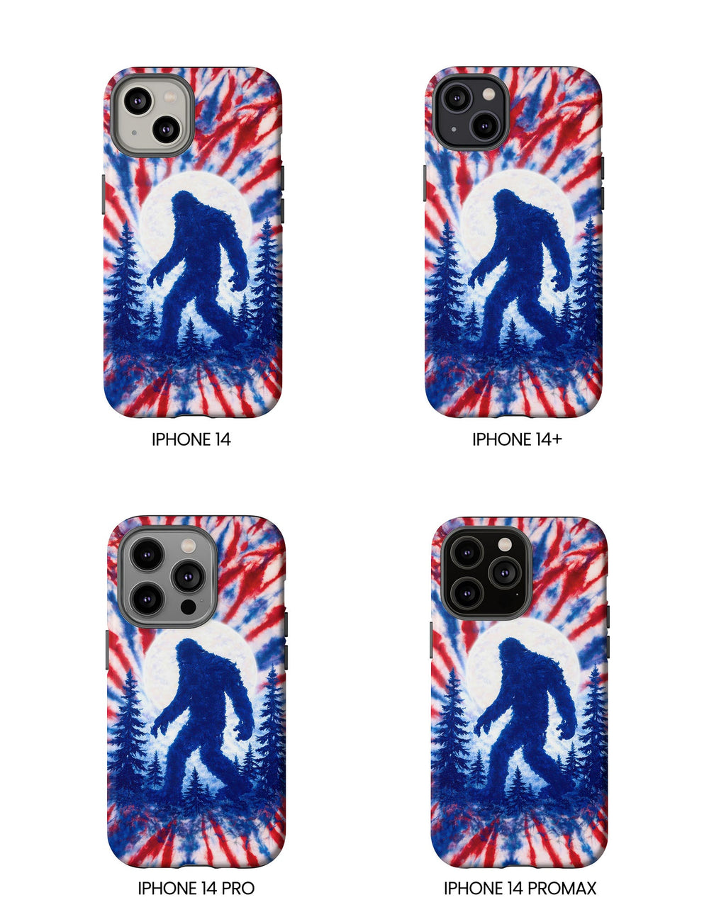 BIGFOOT IN THE FOREST RED WHITE & BLUE SWIRL PHONE CASE  - TLTW2505263