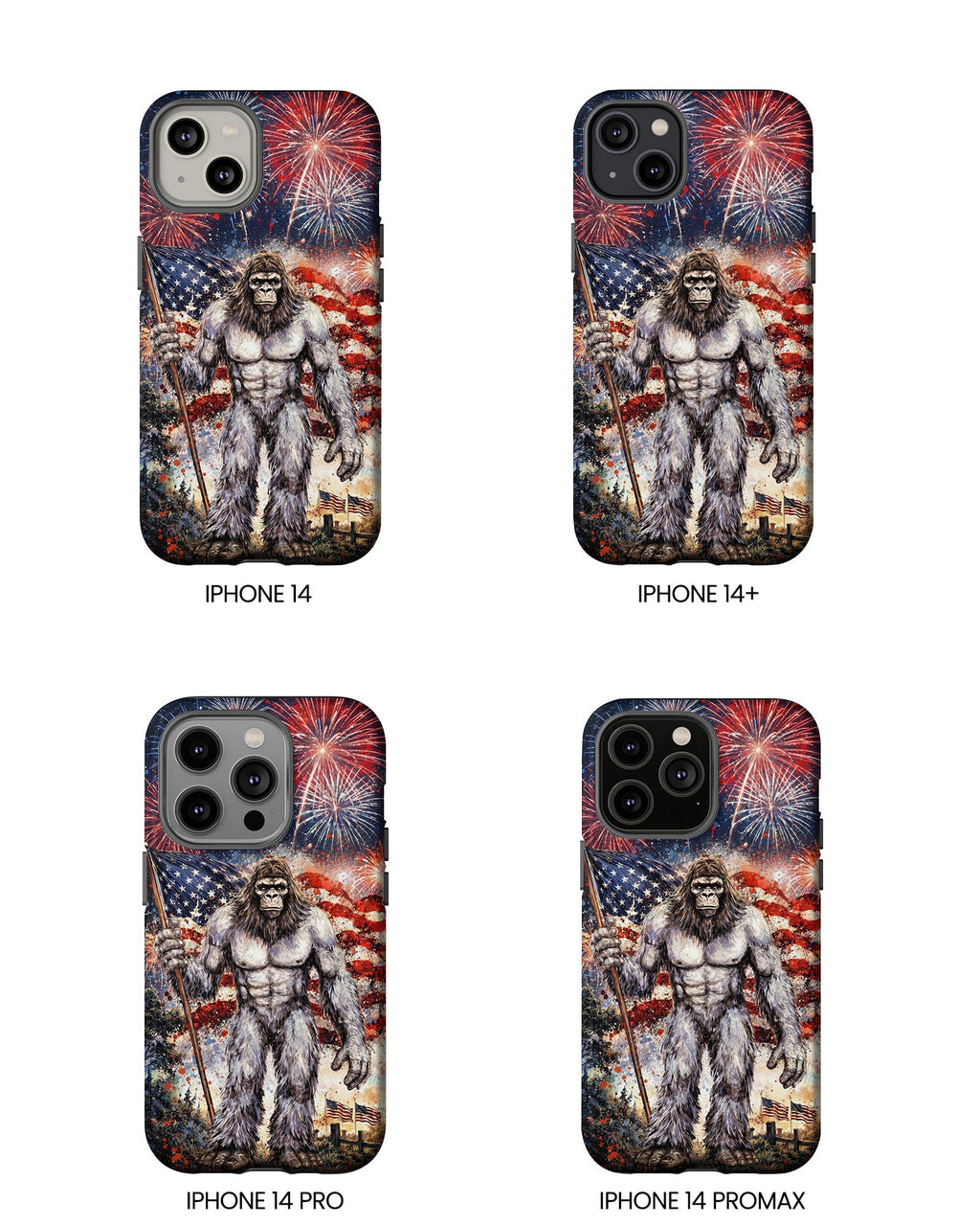 BIGFOOT FIREWORK STARS AND STRIPES PHONE CASE  - TLNO1905262