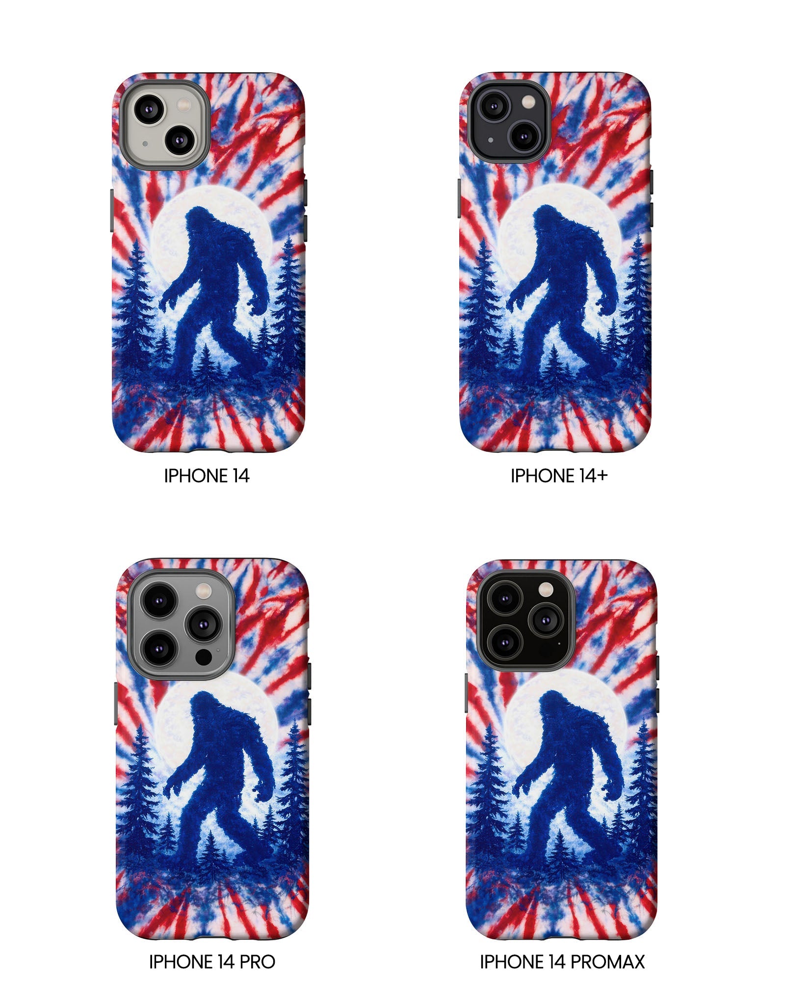 BIGFOOT IN THE FOREST RED WHITE & BLUE SWIRL PHONE CASE  - TLTW2505263