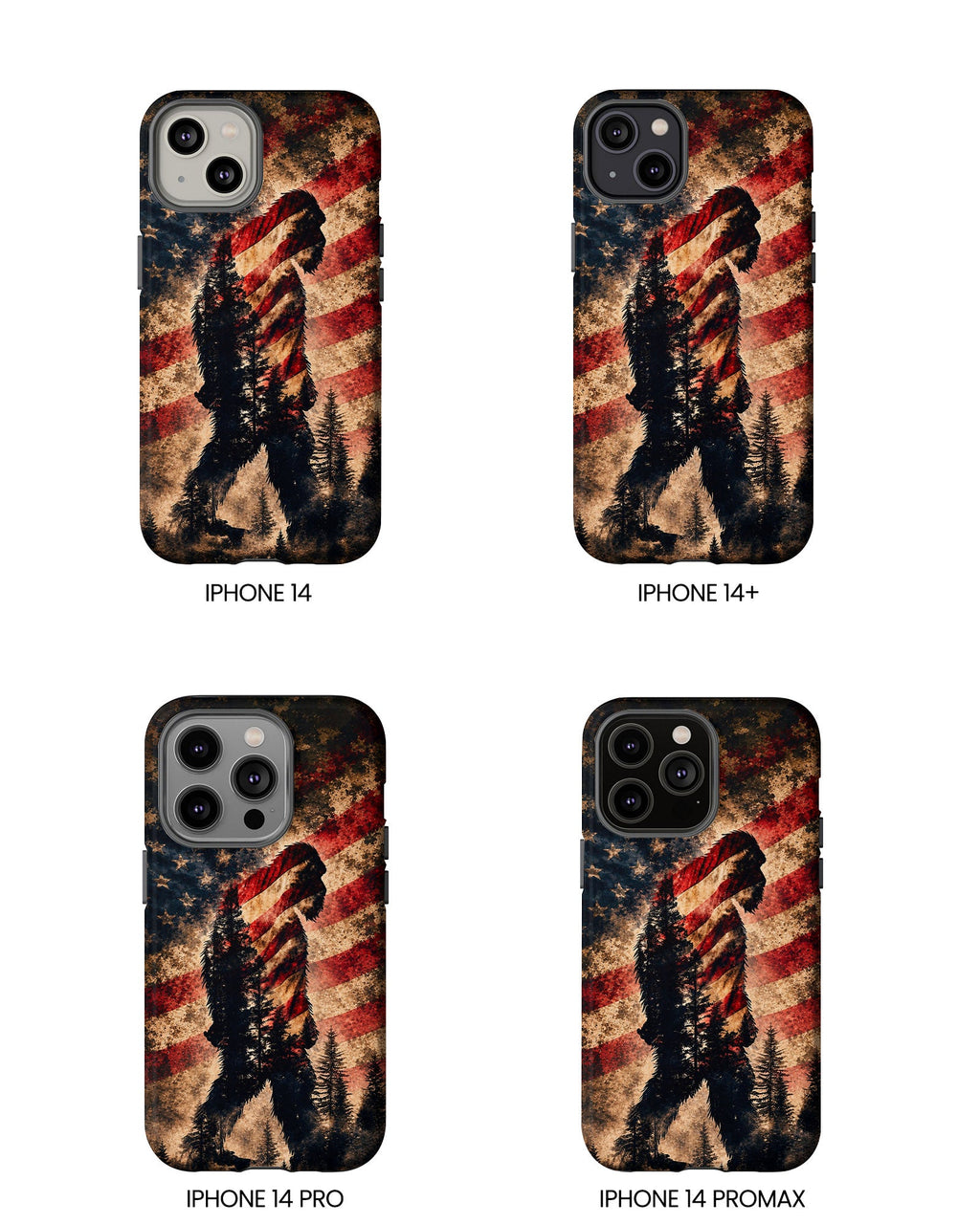 BIGFOOT IN THE FOREST STARS & STRIPES PHONE CASE  - TLHN2105264