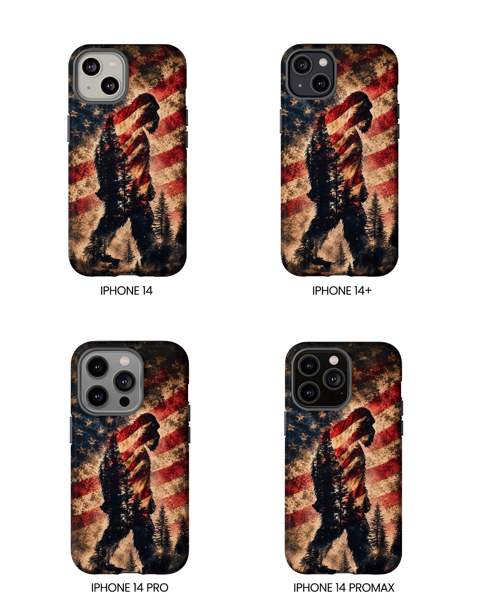 BIGFOOT IN THE FOREST STARS & STRIPES PHONE CASE  - TLHN2105264