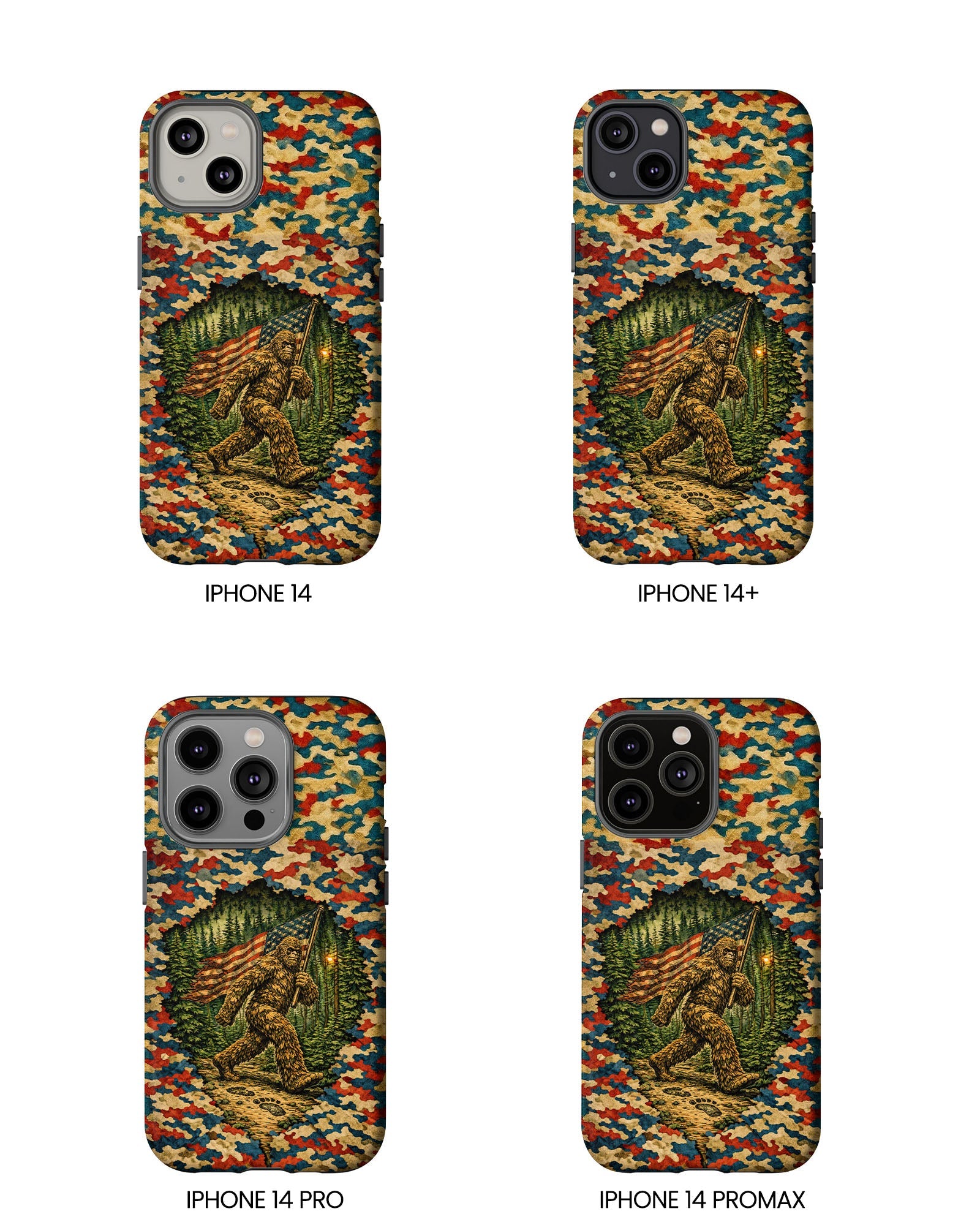 BIGFOOT WITH FLAG CAMOUFLAGE PHONE CASE  - TLNT1305261