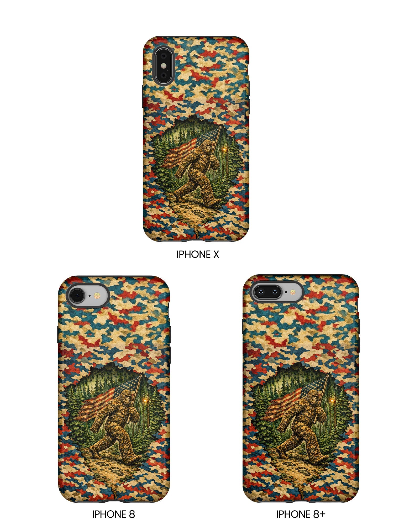 BIGFOOT WITH FLAG CAMOUFLAGE PHONE CASE  - TLNT1305261