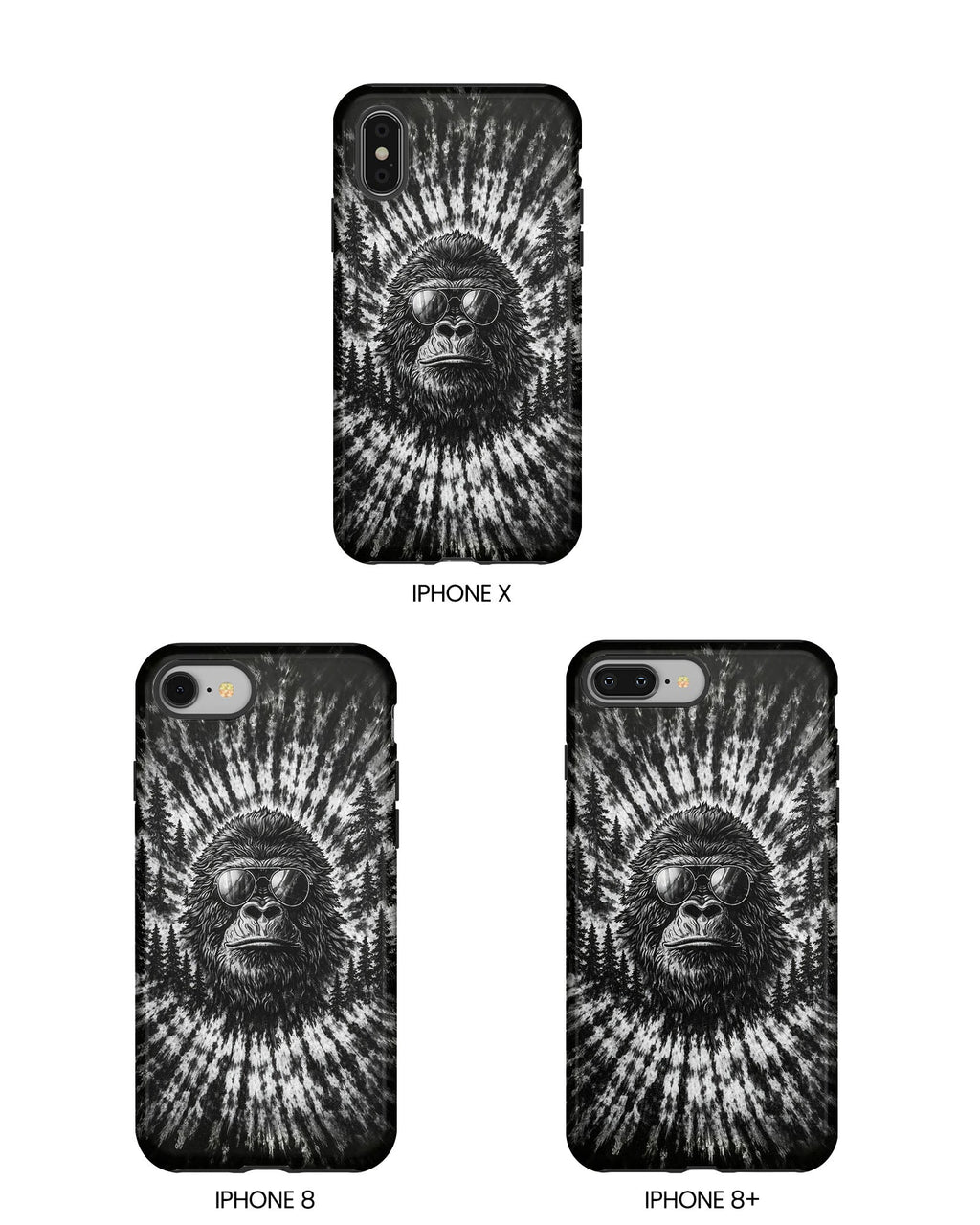 BIGFOOT BLACK & WHITE SWIRL  PHONE CASE  - TLTW2205262