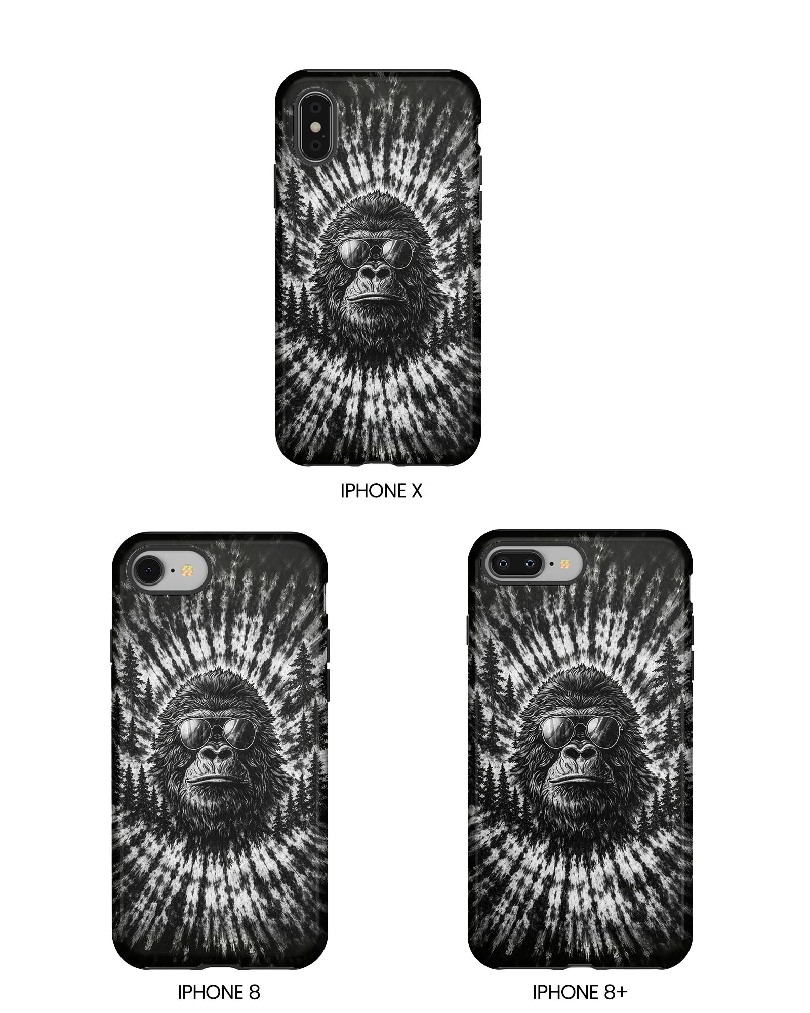 BIGFOOT BLACK & WHITE SWIRL  PHONE CASE  - TLTW2205262