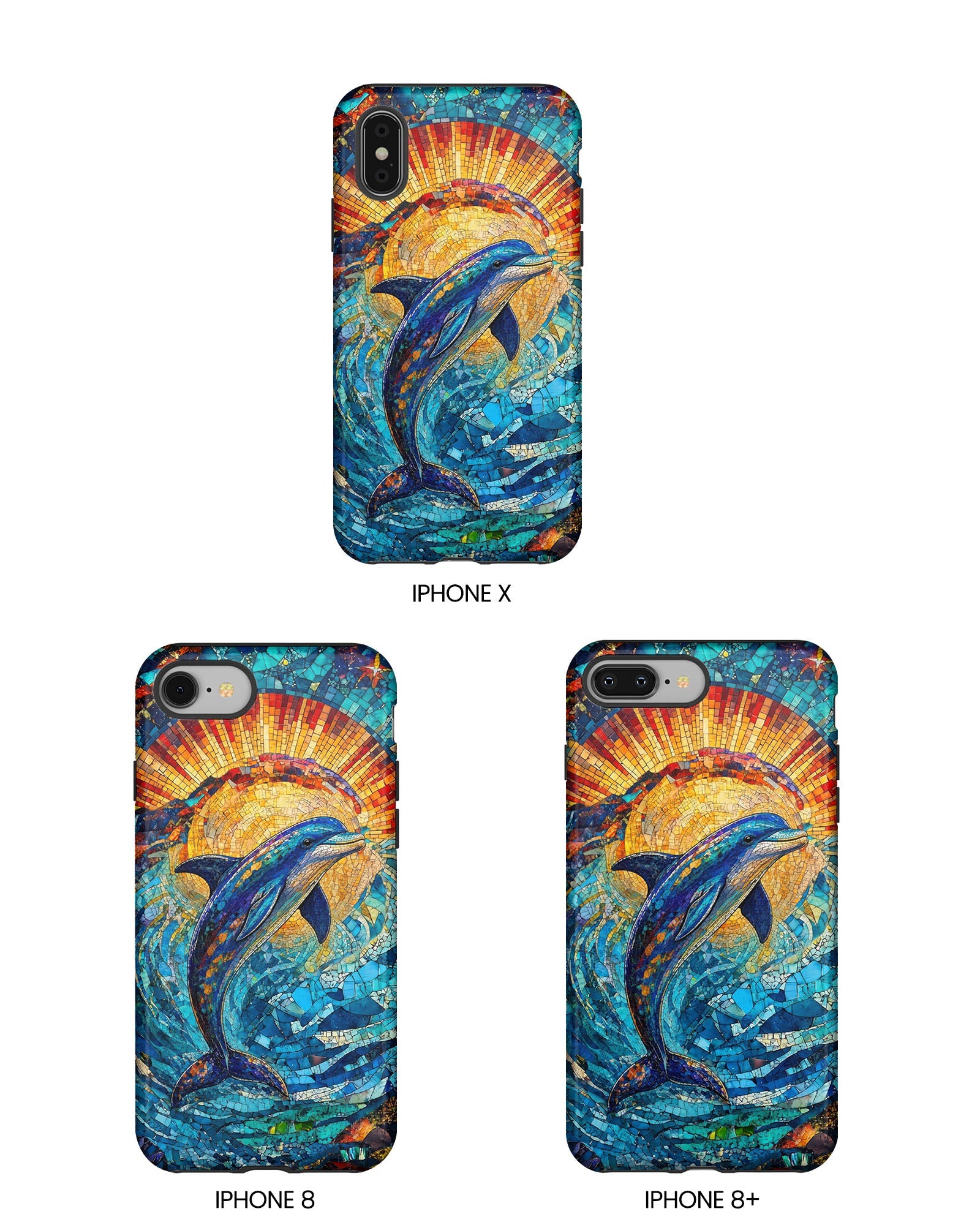 DOLPHIN STAINED GLASS PHONE CASE  - TLTW1305265