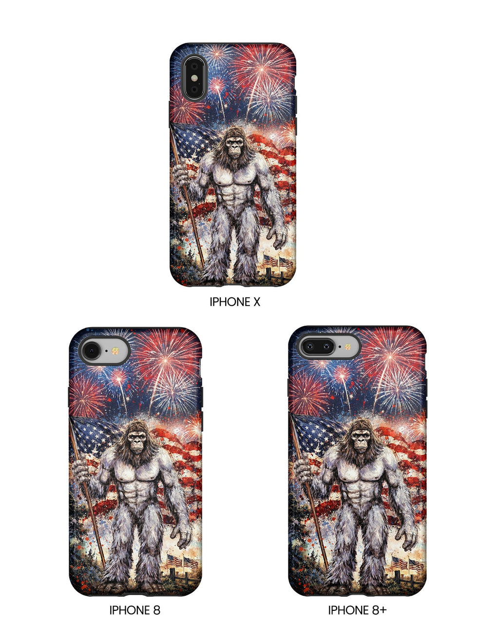 BIGFOOT FIREWORK STARS AND STRIPES PHONE CASE  - TLNO1905262