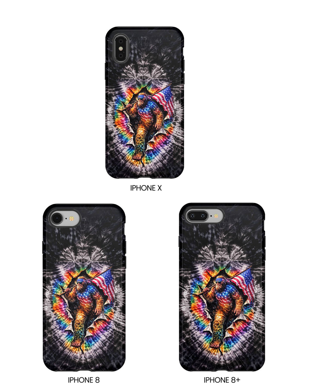 BIGFOOT WITH FLAG SWIRL  PHONE CASE  - TLTW1905264