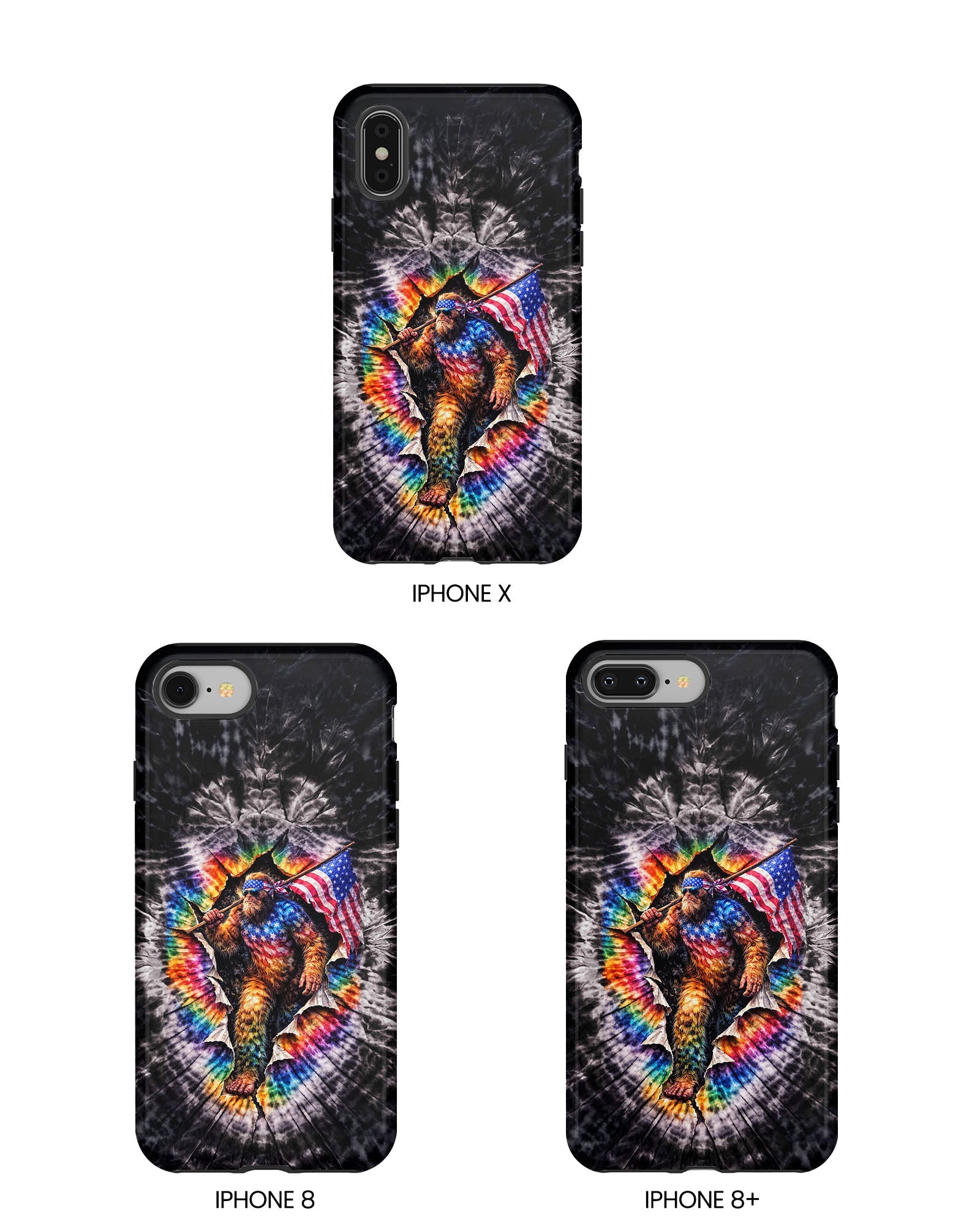 BIGFOOT WITH FLAG SWIRL  PHONE CASE  - TLTW1905264
