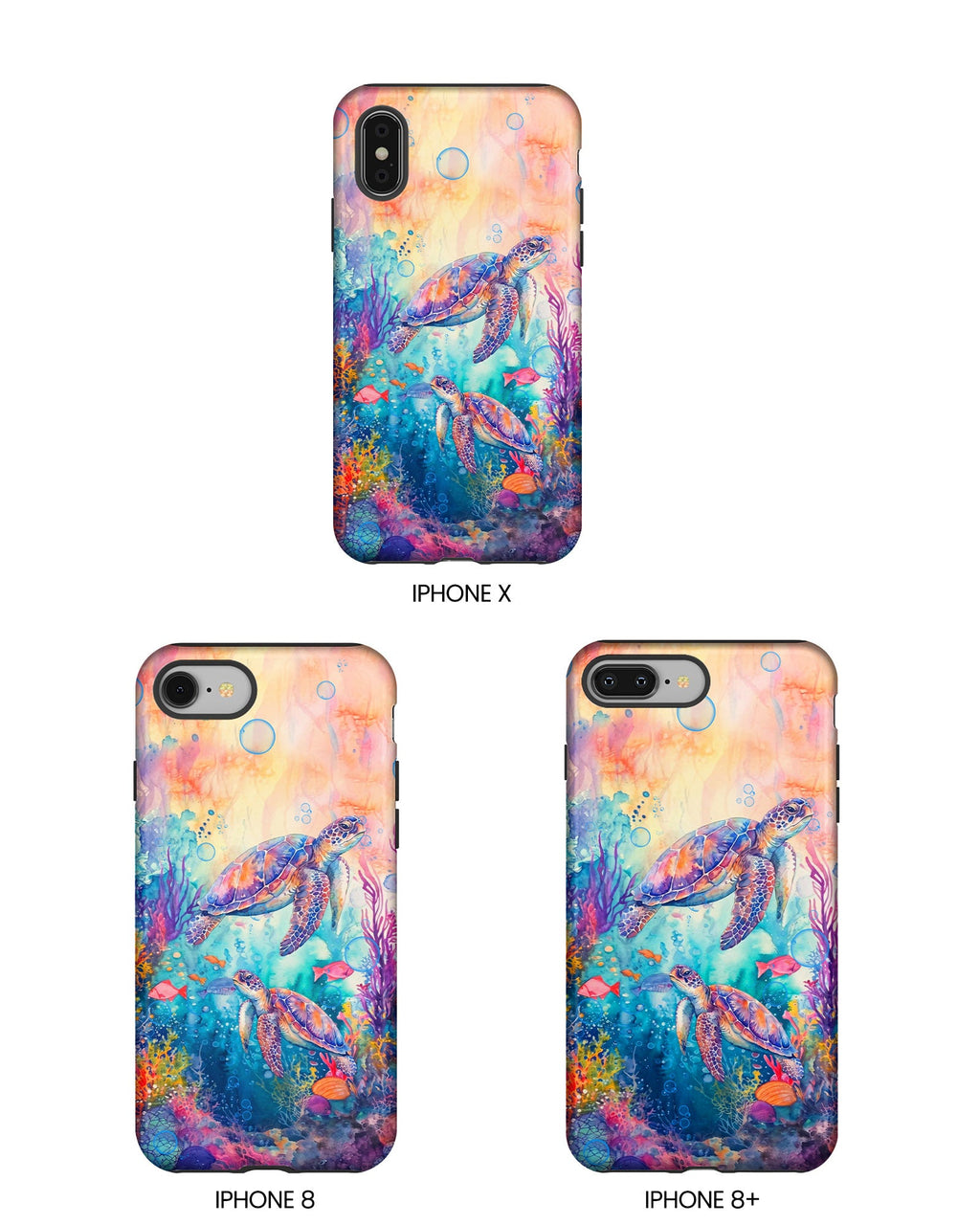 TWO SEA TURTLES UNDERSEA PHONE CASE  - TLHN1805264