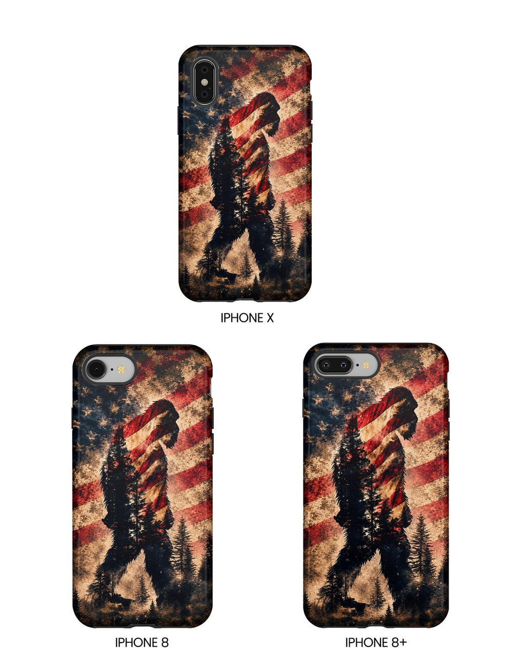 BIGFOOT IN THE FOREST STARS & STRIPES PHONE CASE  - TLHN2105264
