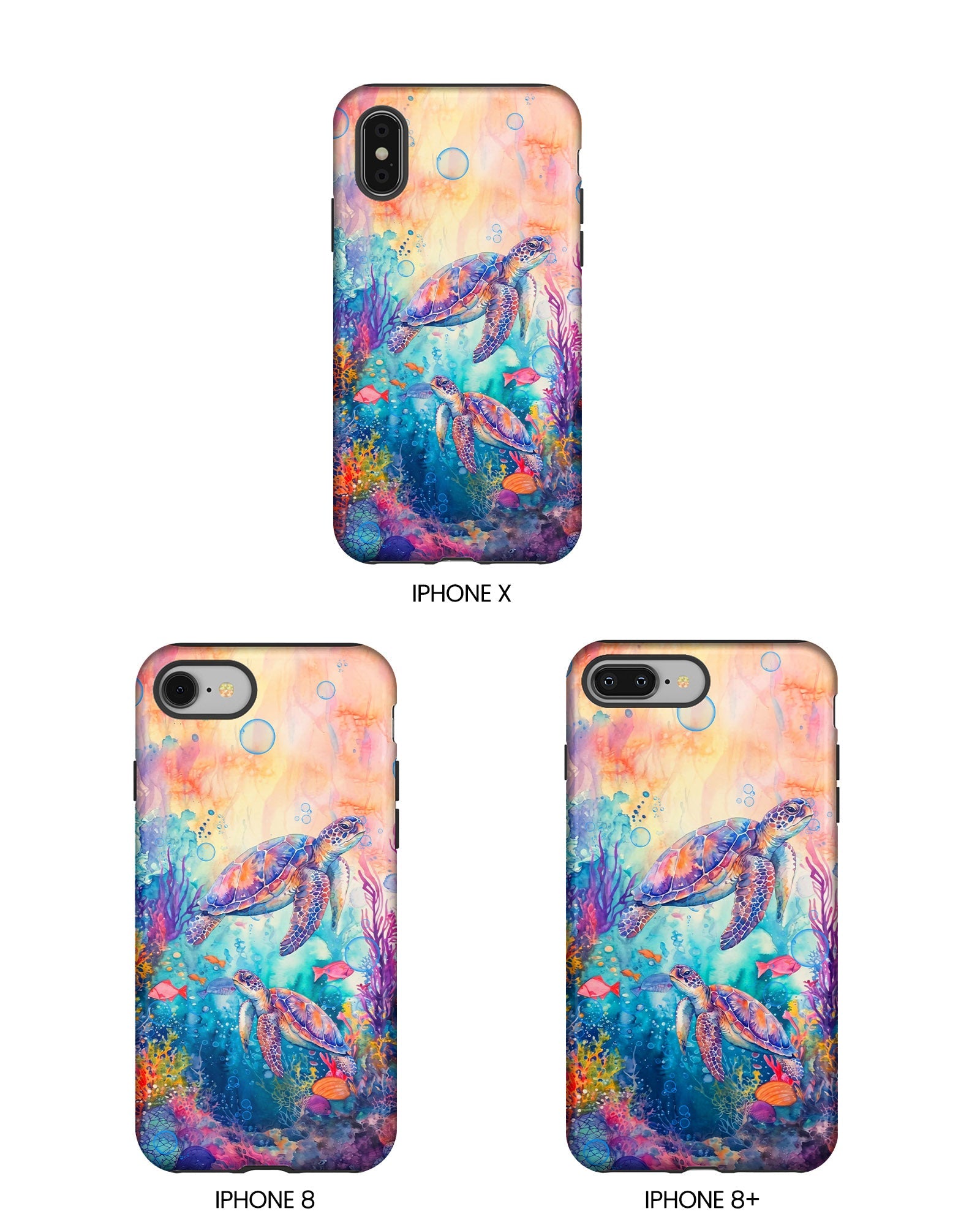 TWO SEA TURTLES UNDERSEA PHONE CASE  - TLHN1805264