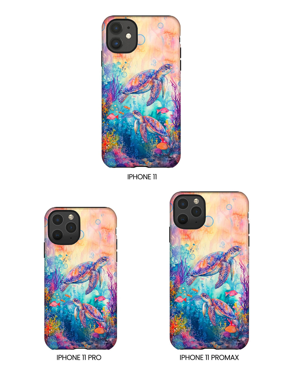 TWO SEA TURTLES UNDERSEA PHONE CASE  - TLHN1805264