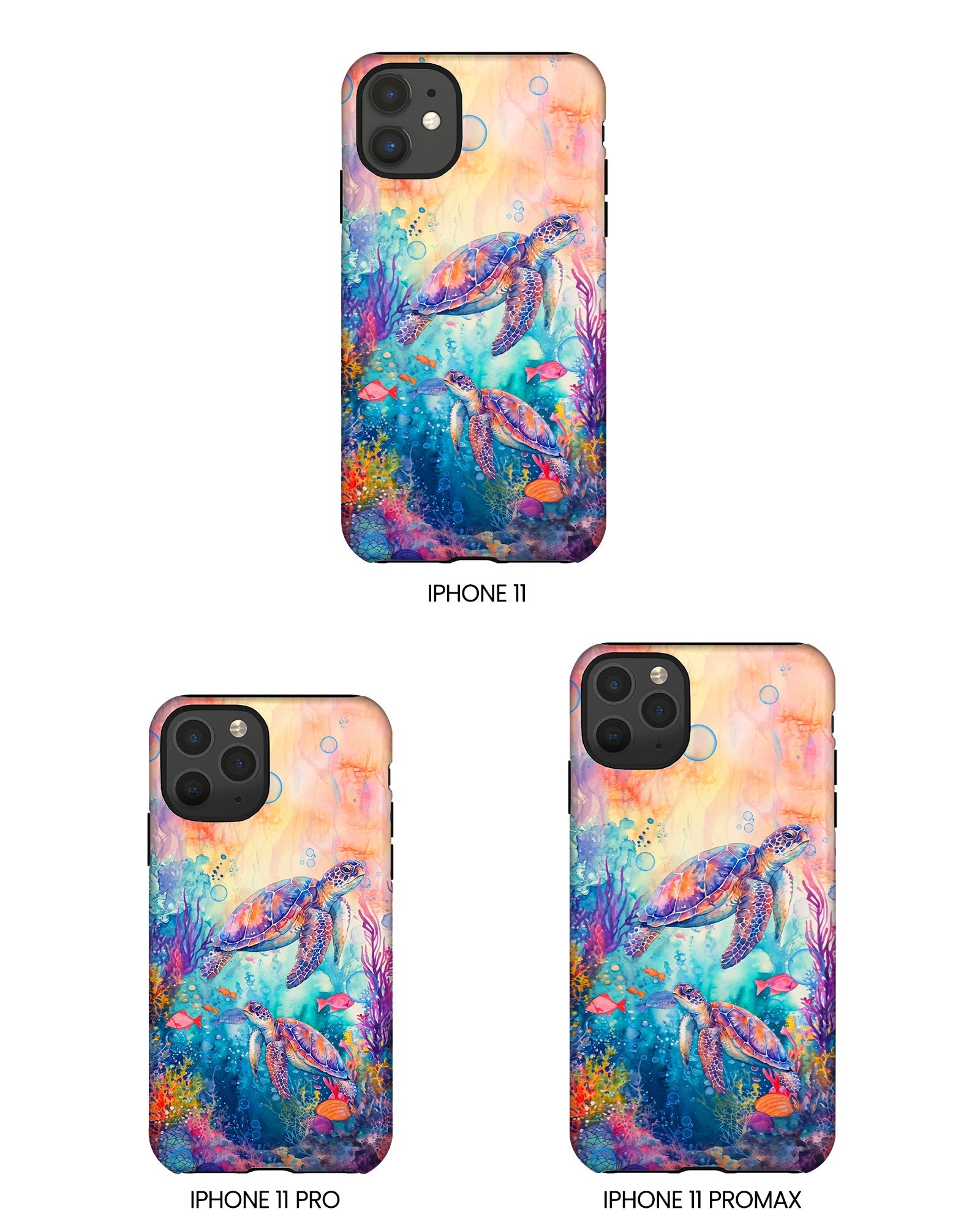 TWO SEA TURTLES UNDERSEA PHONE CASE  - TLHN1805264