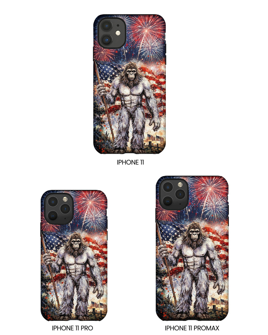 BIGFOOT FIREWORK STARS AND STRIPES PHONE CASE  - TLNO1905262