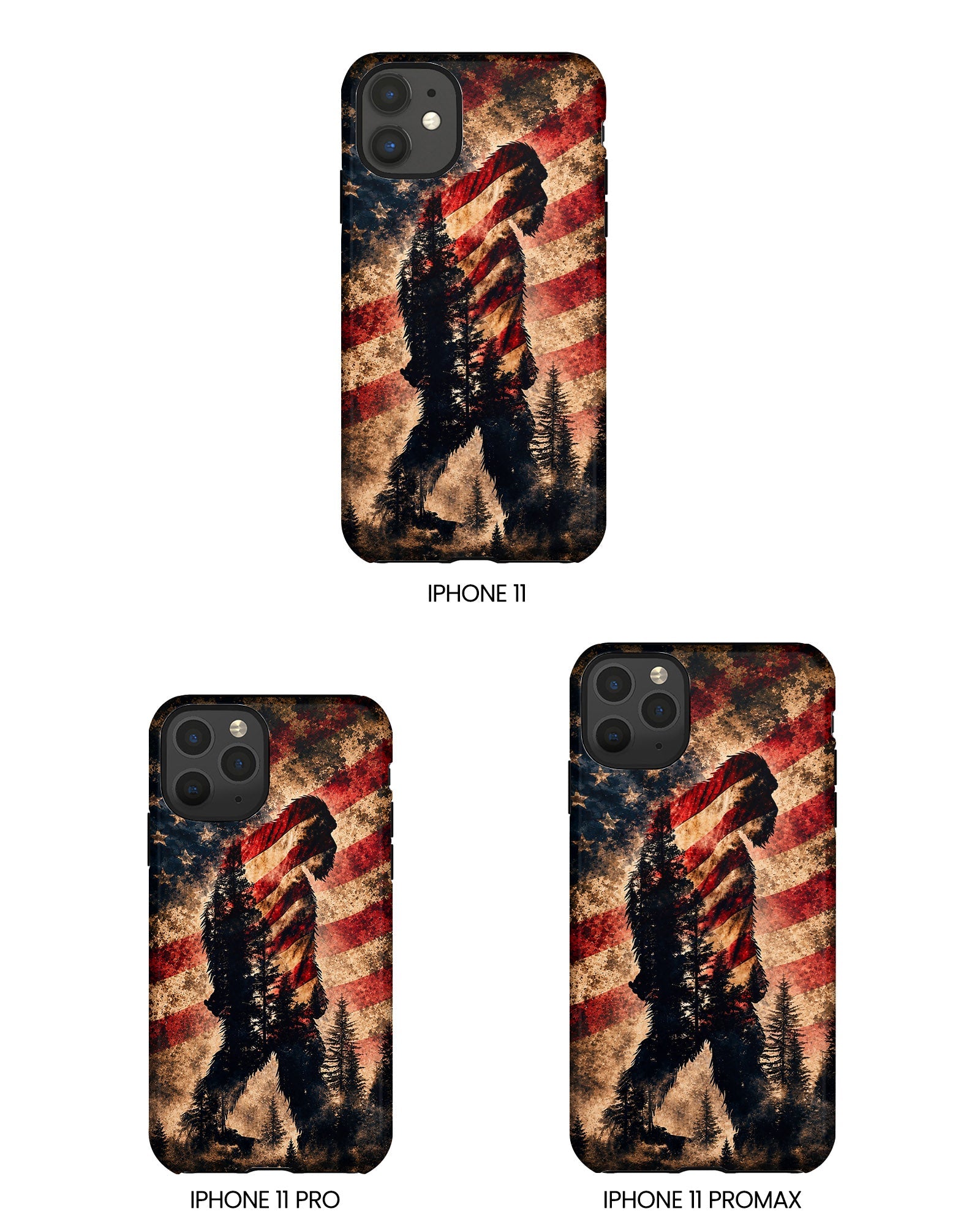 BIGFOOT IN THE FOREST STARS & STRIPES PHONE CASE  - TLHN2105264