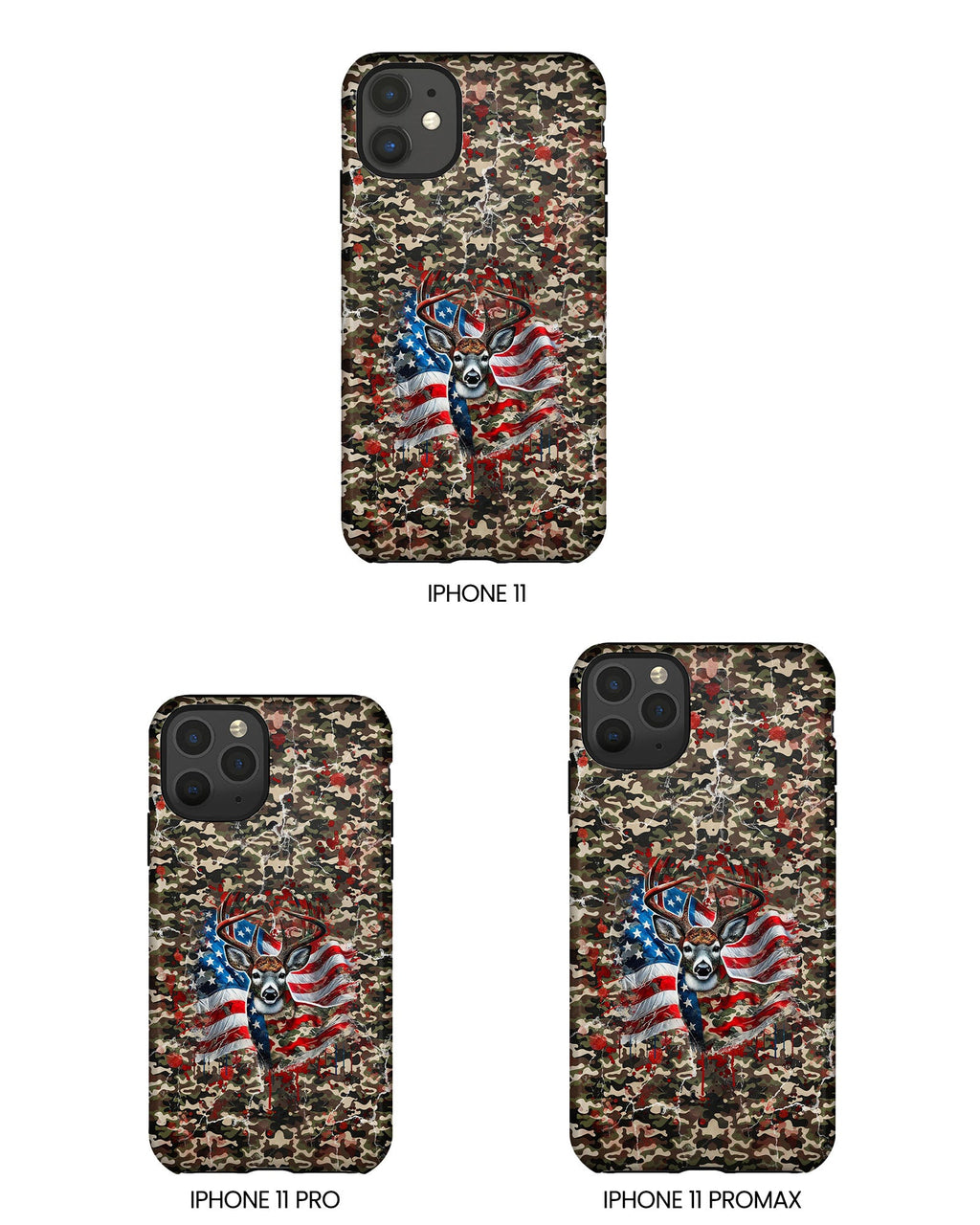 STARS AND STRIPES DEER HUNTING PHONE CASE - TLHG1905264