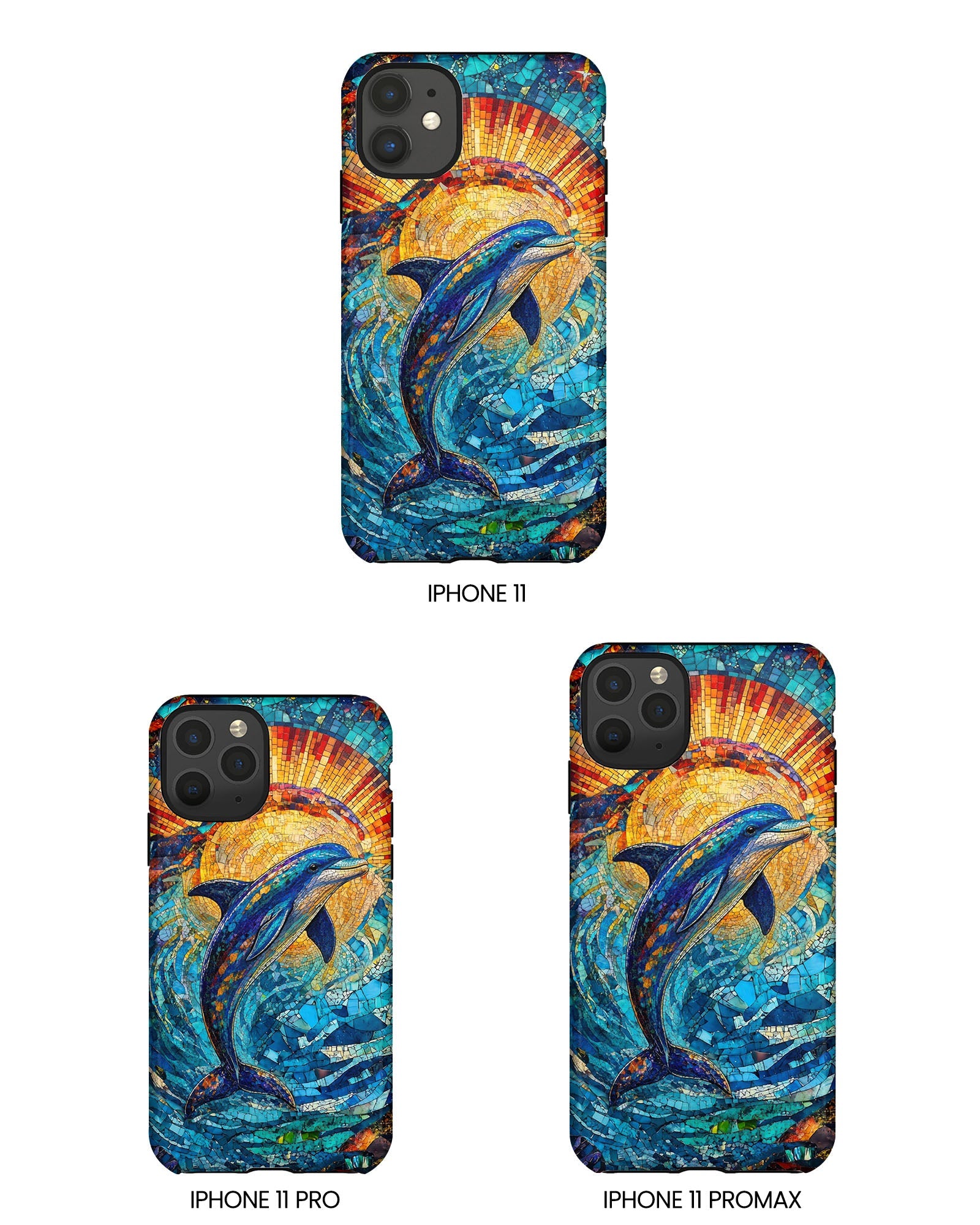 DOLPHIN STAINED GLASS PHONE CASE  - TLTW1305265