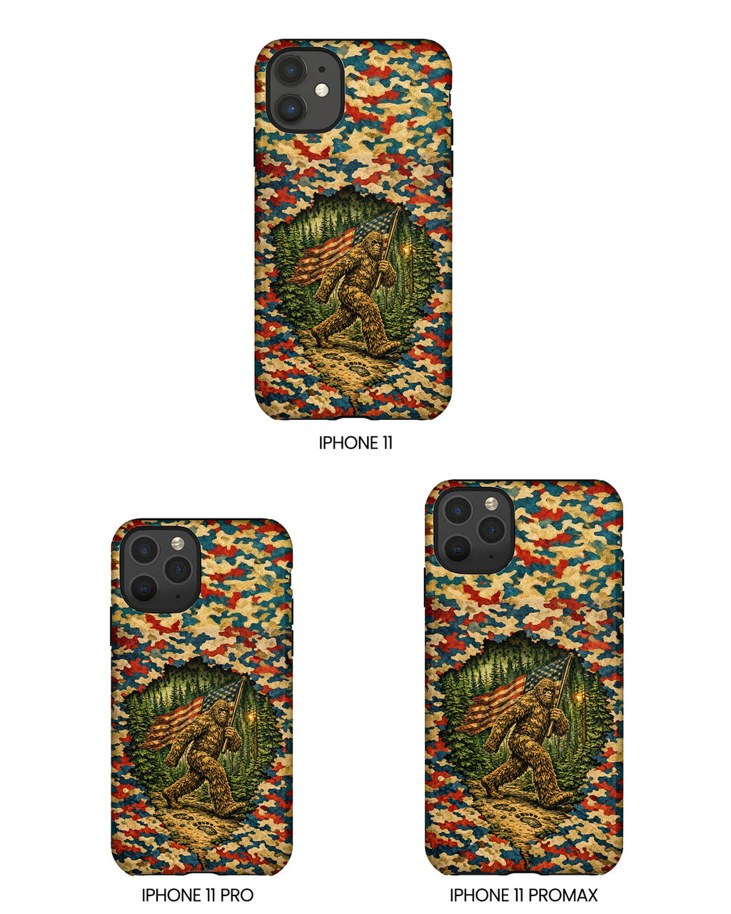 BIGFOOT WITH FLAG CAMOUFLAGE PHONE CASE  - TLNT1305261