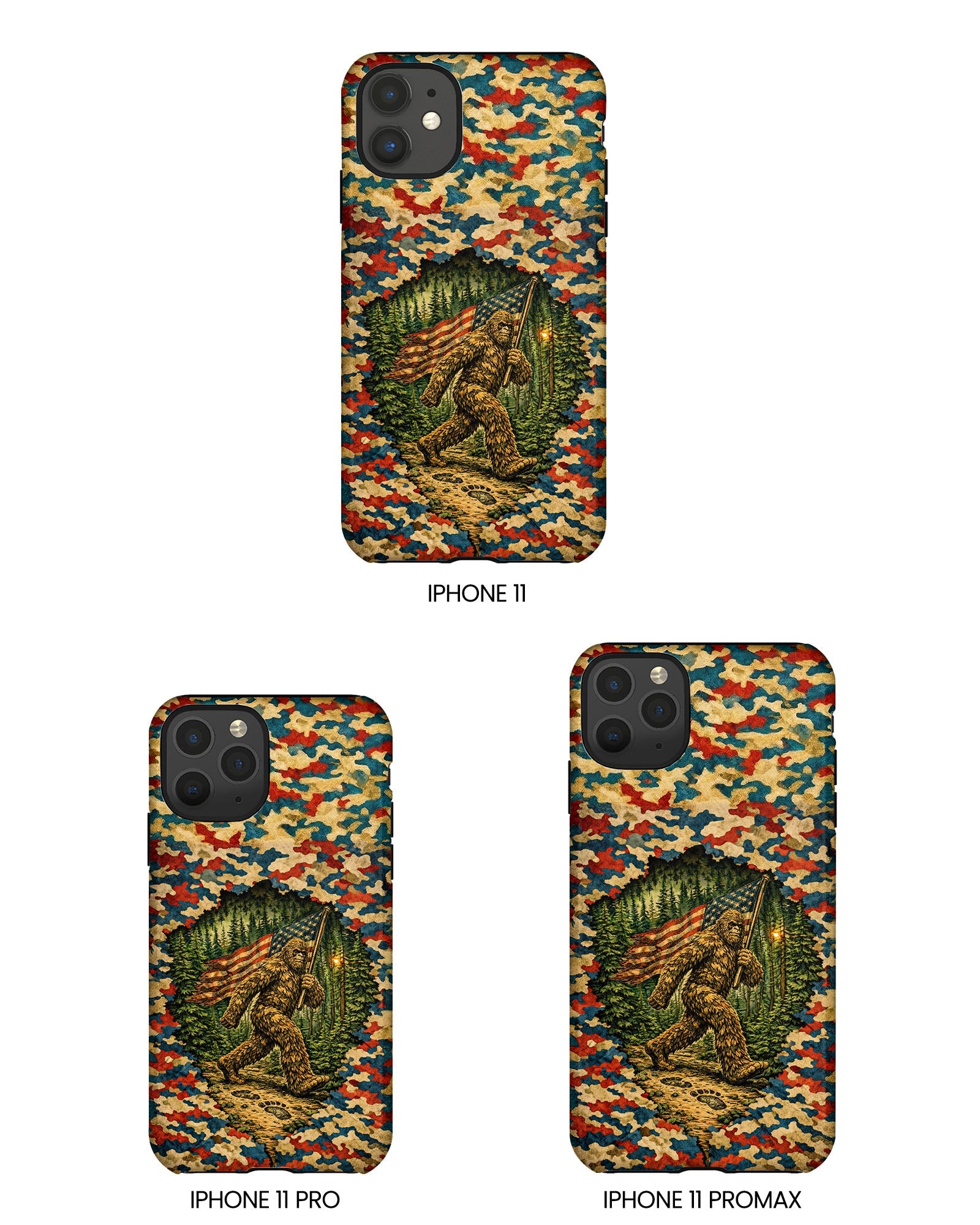 BIGFOOT WITH FLAG CAMOUFLAGE PHONE CASE  - TLNT1305261