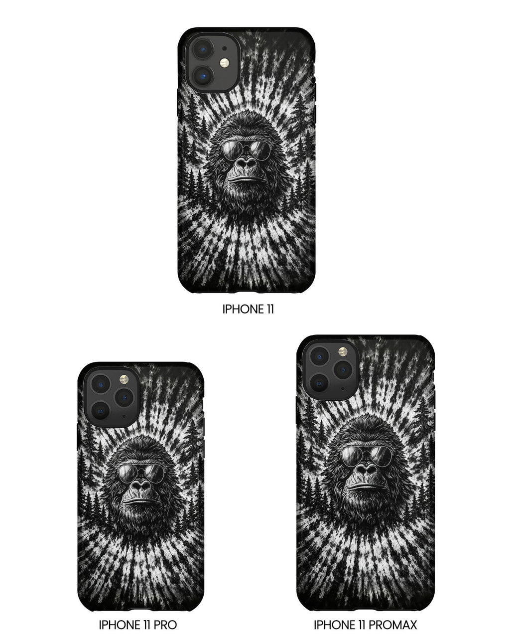 BIGFOOT BLACK & WHITE SWIRL  PHONE CASE  - TLTW2205262