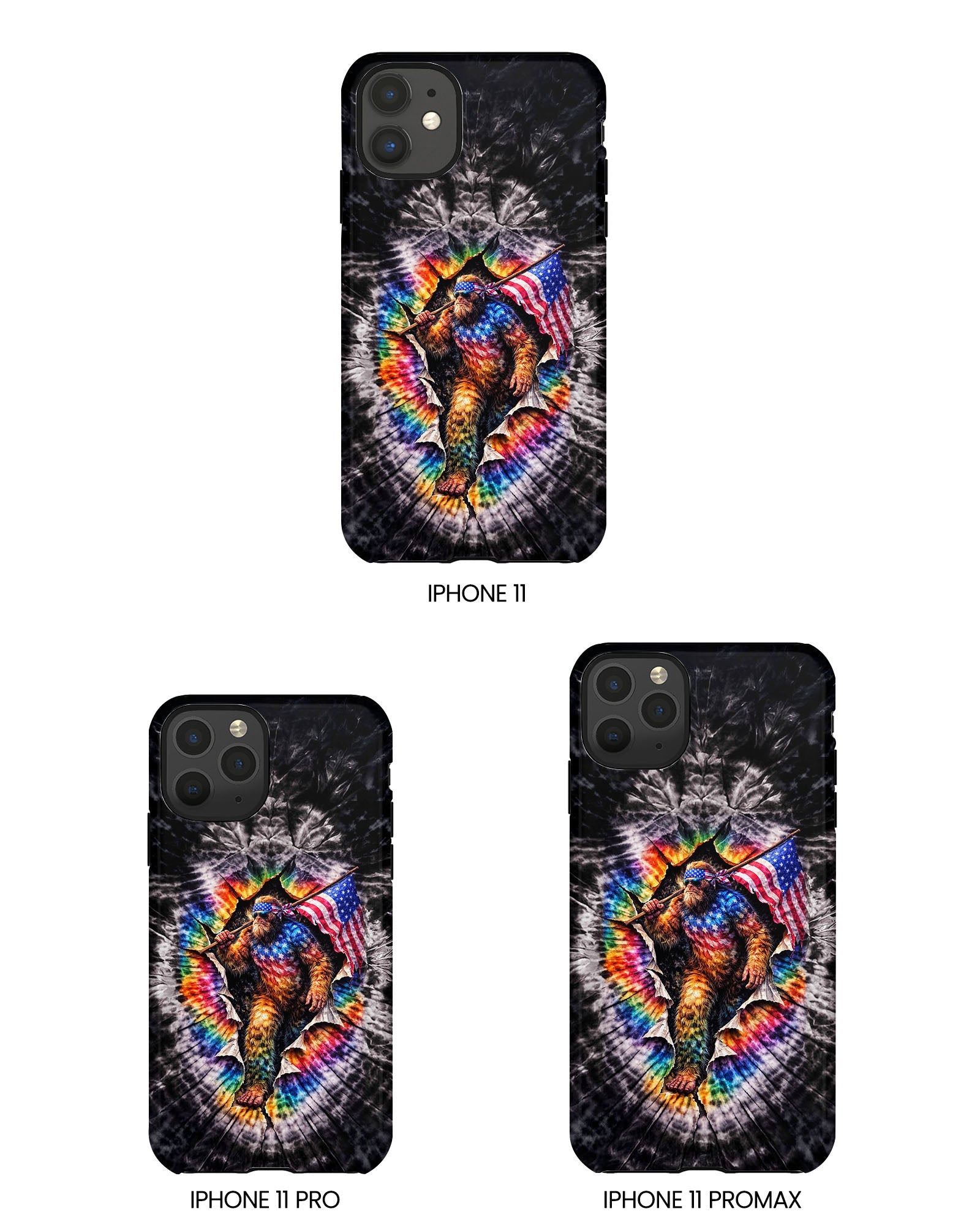 BIGFOOT WITH FLAG SWIRL  PHONE CASE  - TLTW1905264