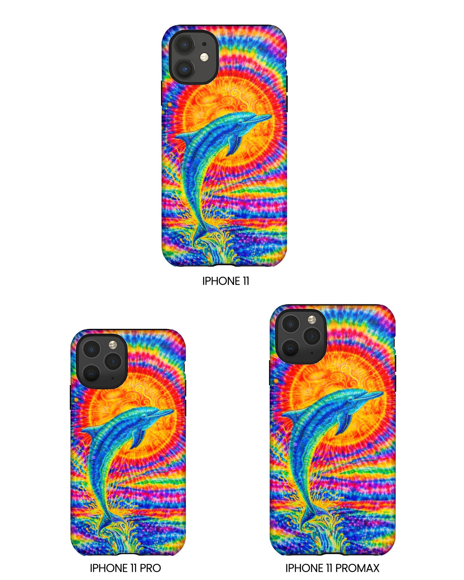 DOLPHIN SUN COLORFUL SWIRL  PHONE CASE  - TLTW2205261