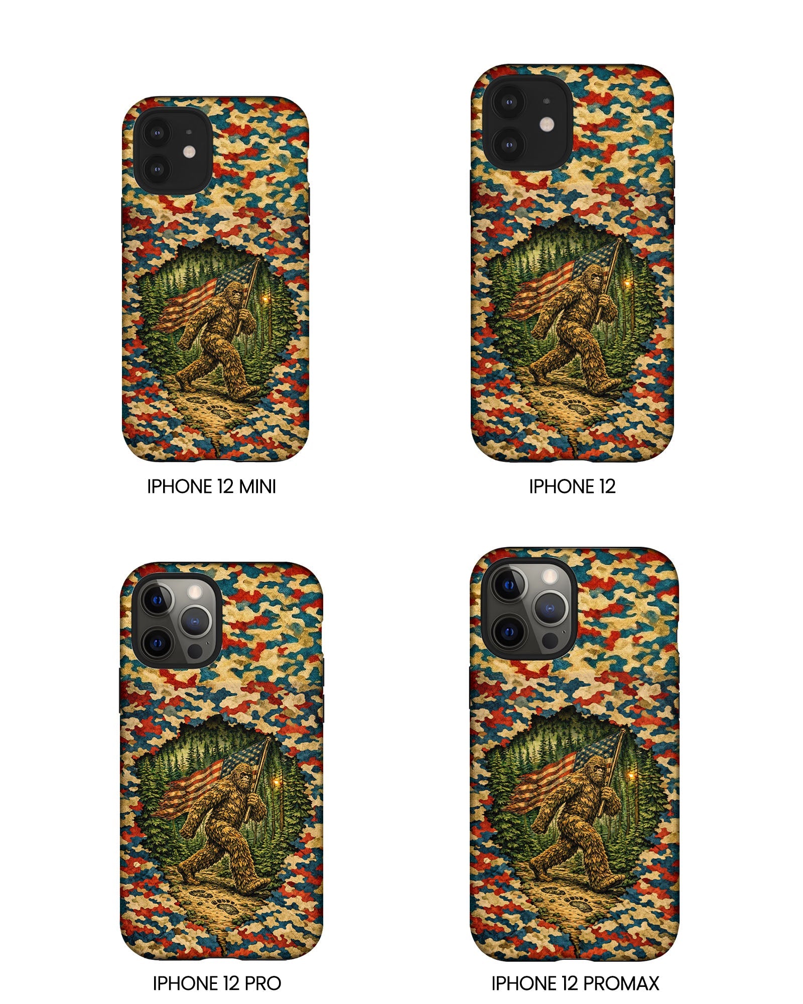 BIGFOOT WITH FLAG CAMOUFLAGE PHONE CASE  - TLNT1305261