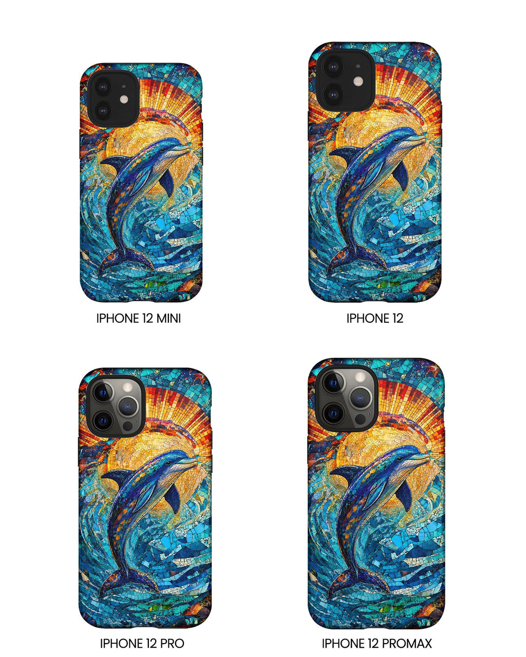 DOLPHIN STAINED GLASS PHONE CASE  - TLTW1305265