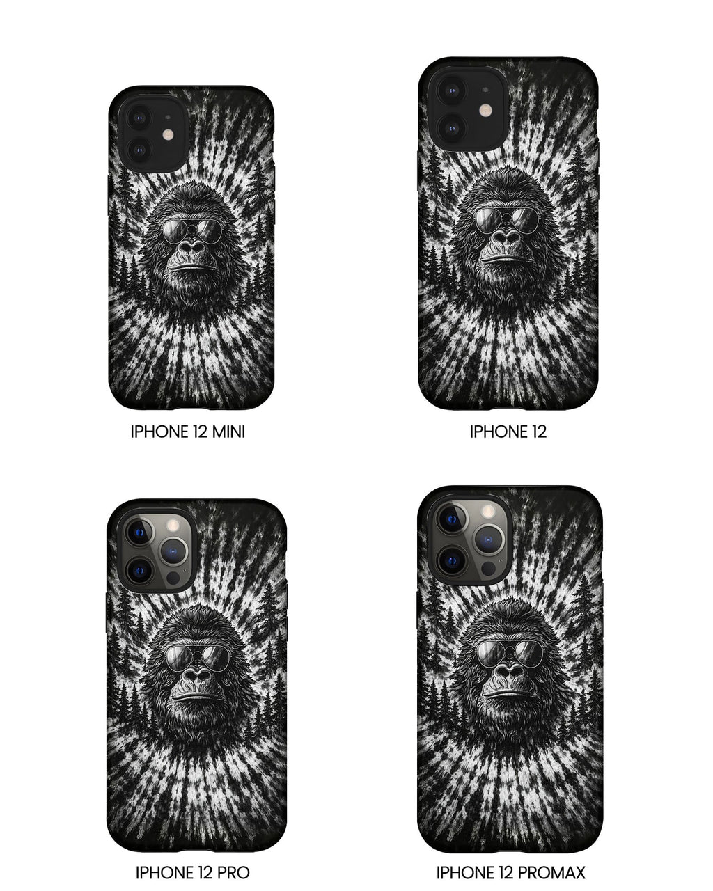 BIGFOOT BLACK & WHITE SWIRL  PHONE CASE  - TLTW2205262