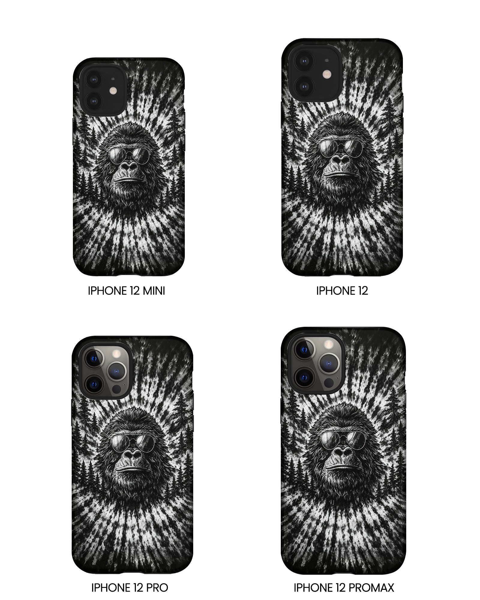 BIGFOOT BLACK & WHITE SWIRL  PHONE CASE  - TLTW2205262