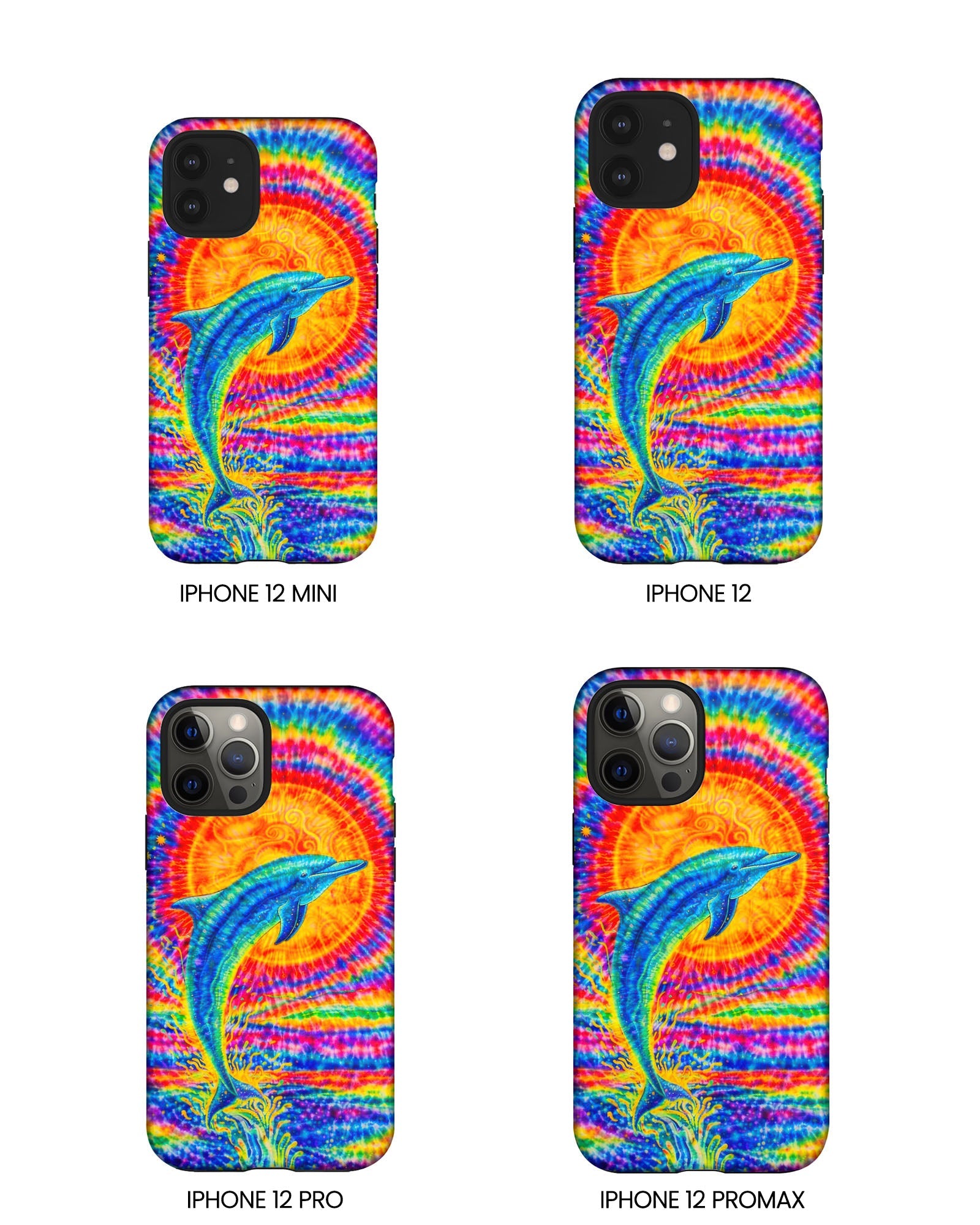 DOLPHIN SUN COLORFUL SWIRL  PHONE CASE  - TLTW2205261