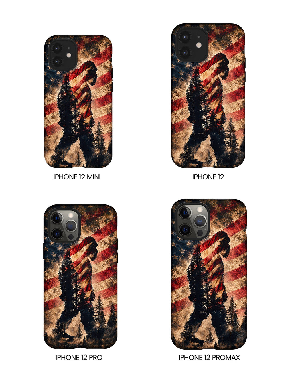 BIGFOOT IN THE FOREST STARS & STRIPES PHONE CASE  - TLHN2105264